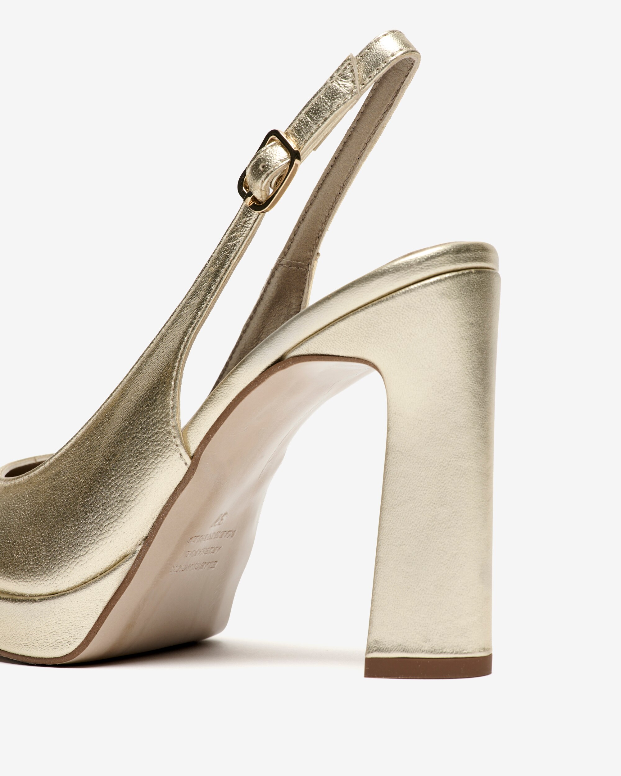 Zapatos de salón de mujer destalonados con plataforma - Pedro Miralles - Oro Oro-2