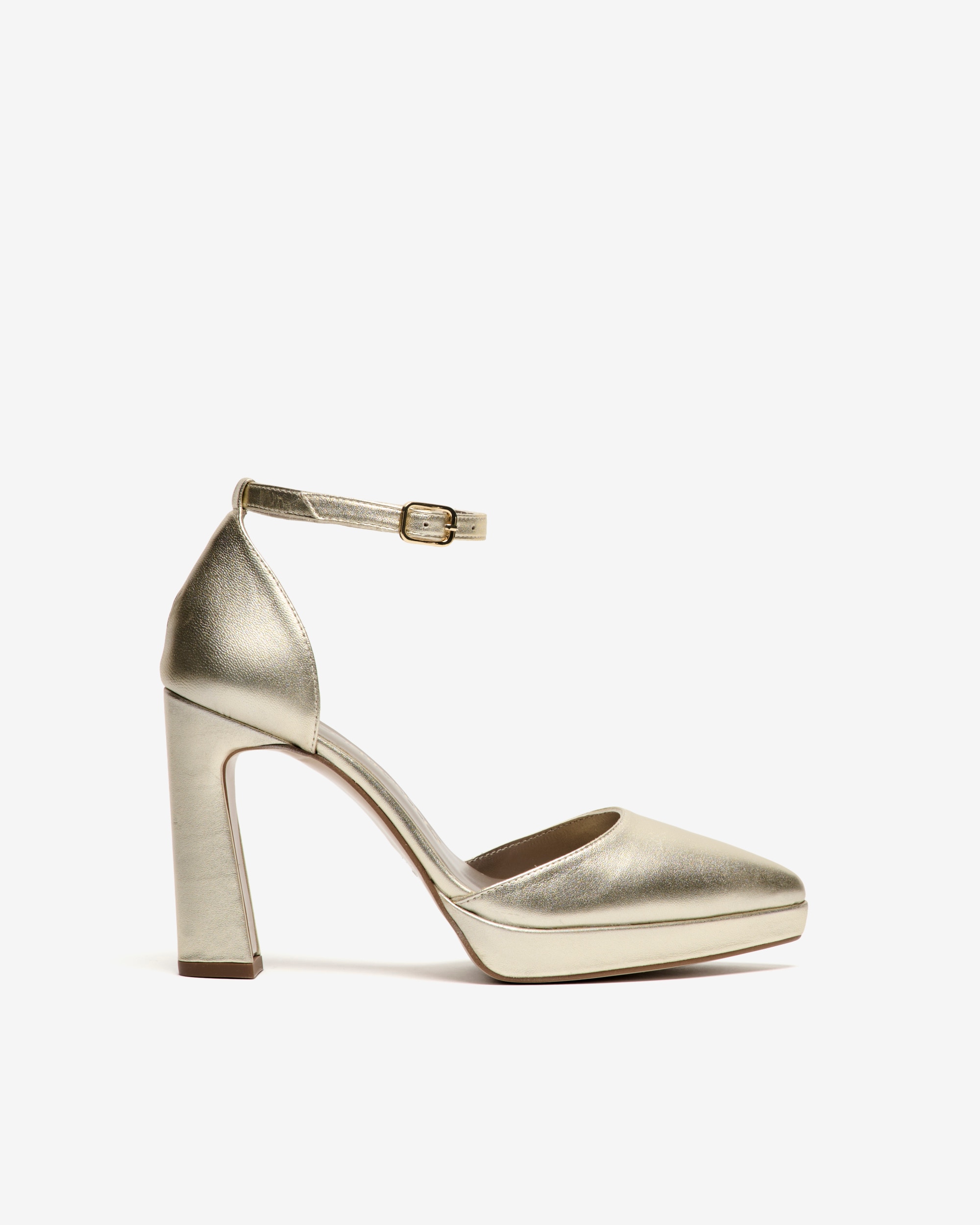 Imagen 0 de Zapatos de salón de mujer con plataforma cierre con hebilla Oro