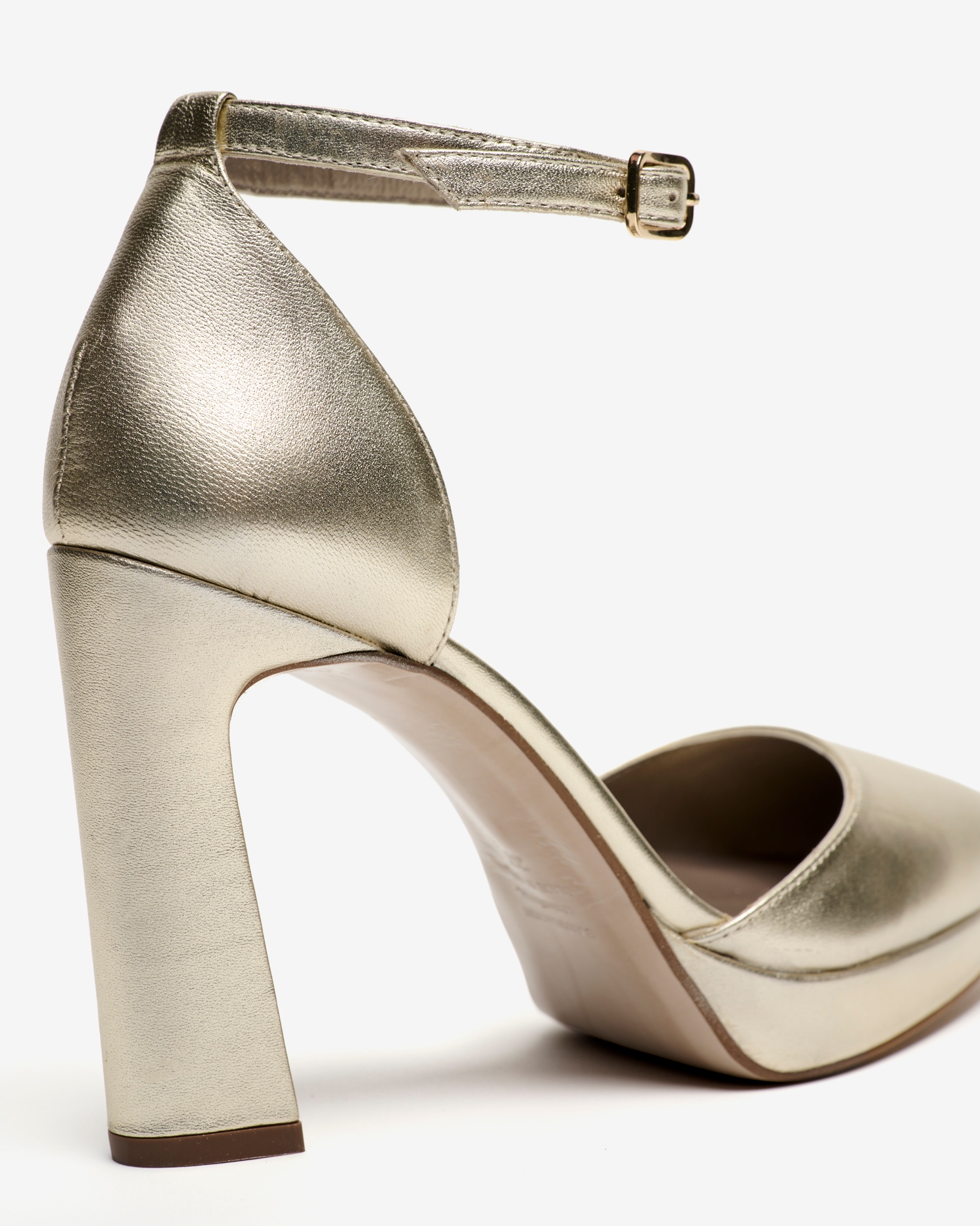 Zapatos de salón de mujer con plataforma cierre con hebilla - Pedro Miralles - Oro Oro-2
