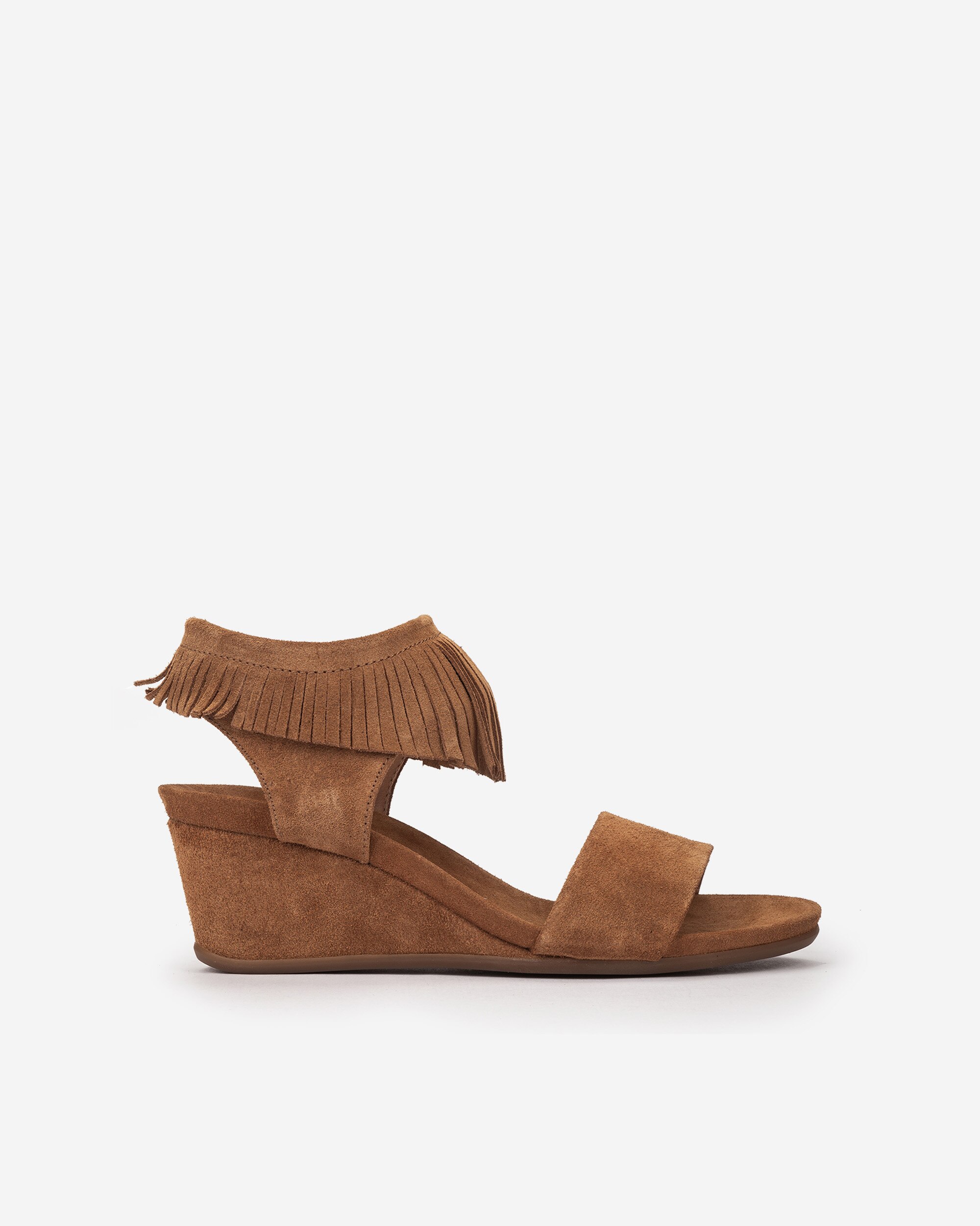 Imagen 0 de Sandalias de cuña de mujer con cremallera lateral Marrón