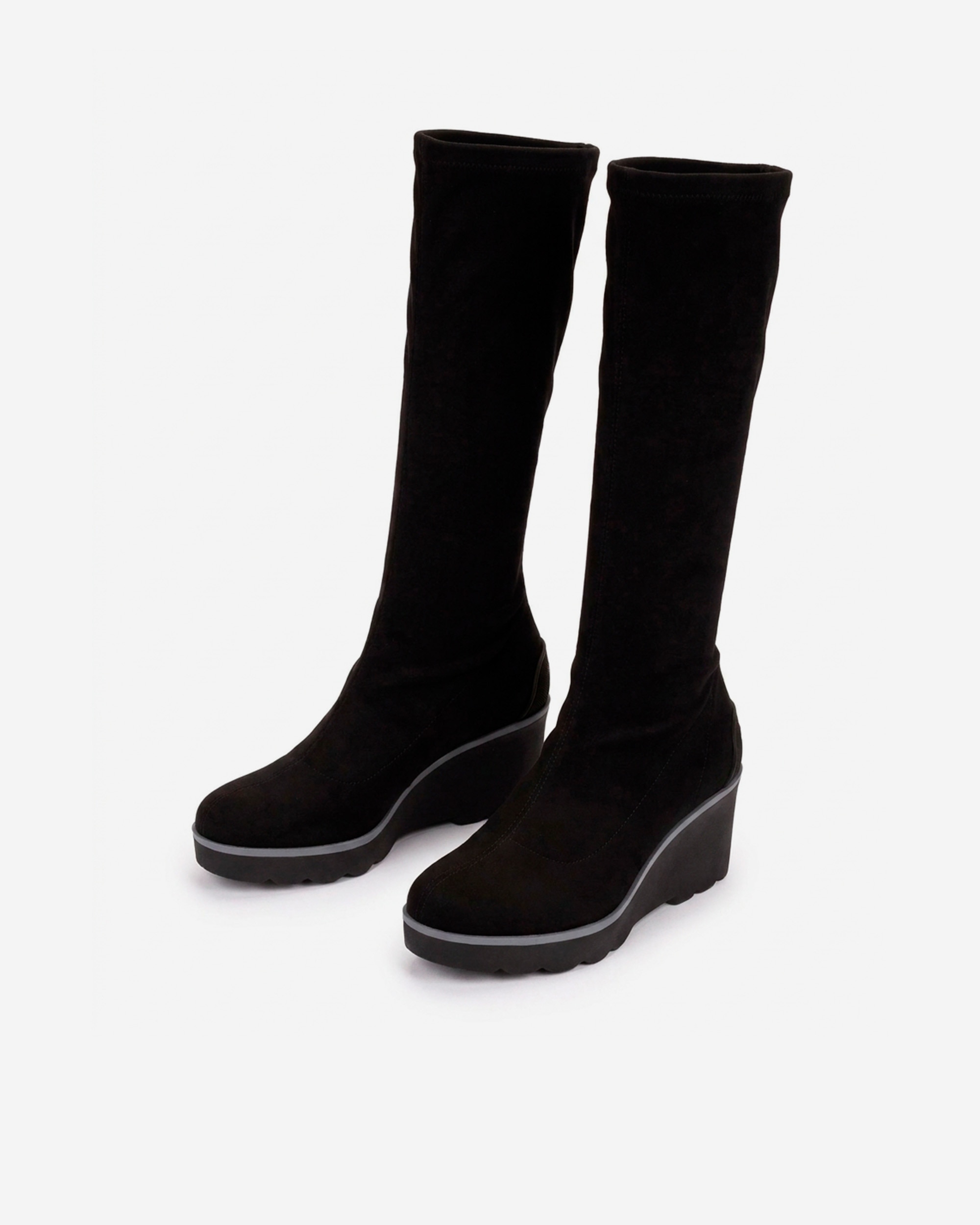 Botas elásticas de mujer con cuña - Weekend by Pedro Miralles - Negro Negro-2