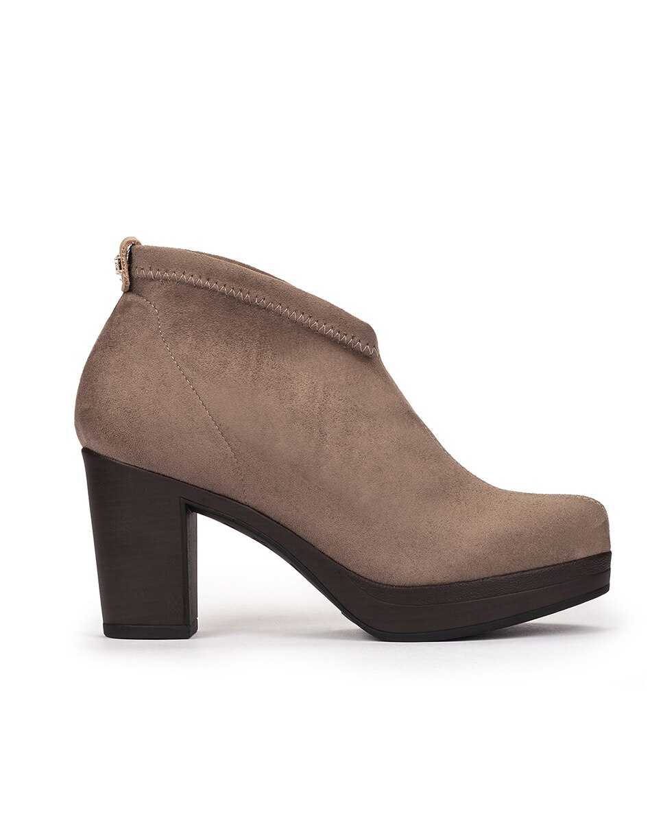 Botines elásticos de mujer con tacón y plataforma - Weekend by Pedro Miralles - Marrón Marrón-1