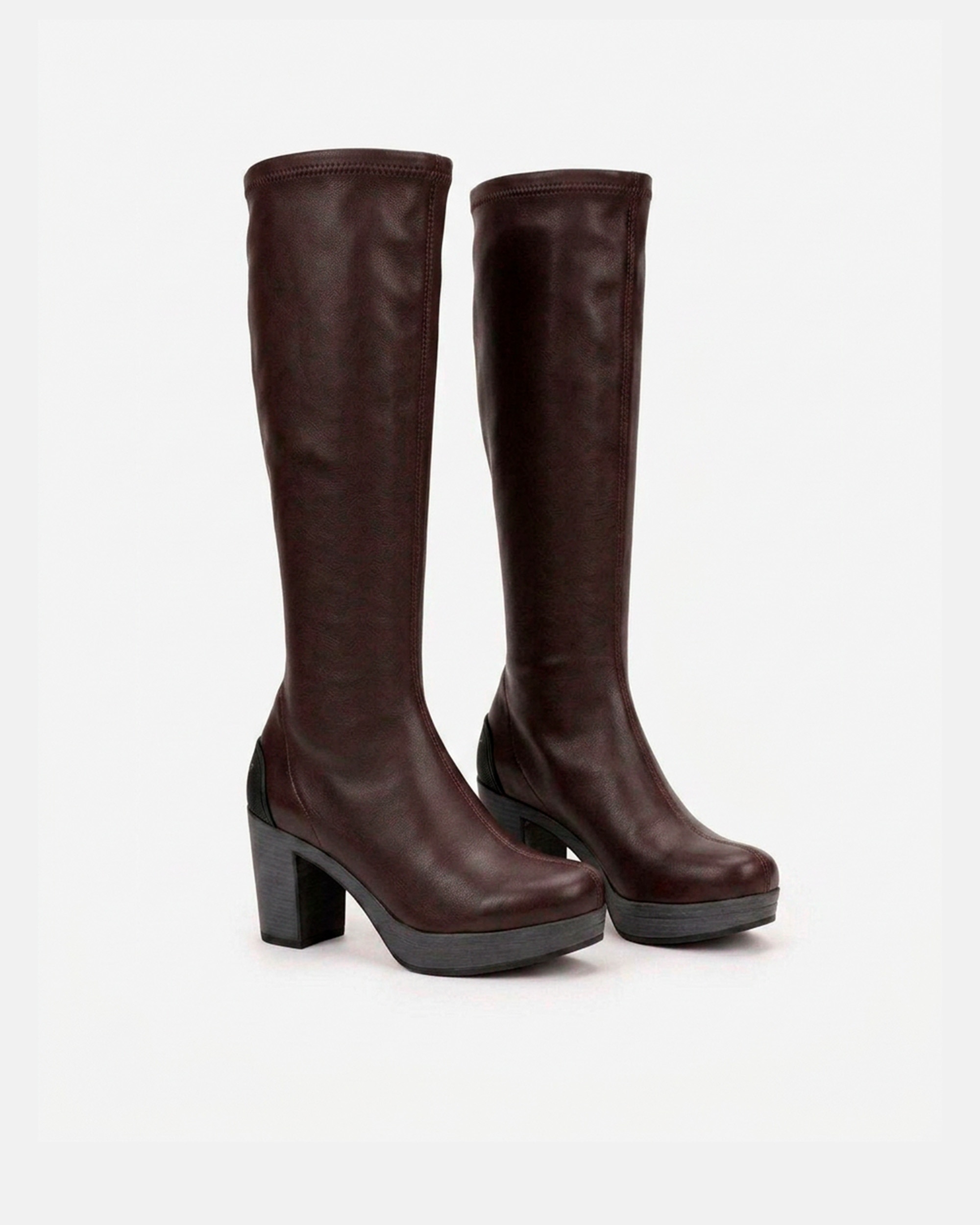 Botas elásticas de mujer con tacón y plataforma - Weekend by Pedro Miralles - Marrón chocolate Marrón chocolate-2