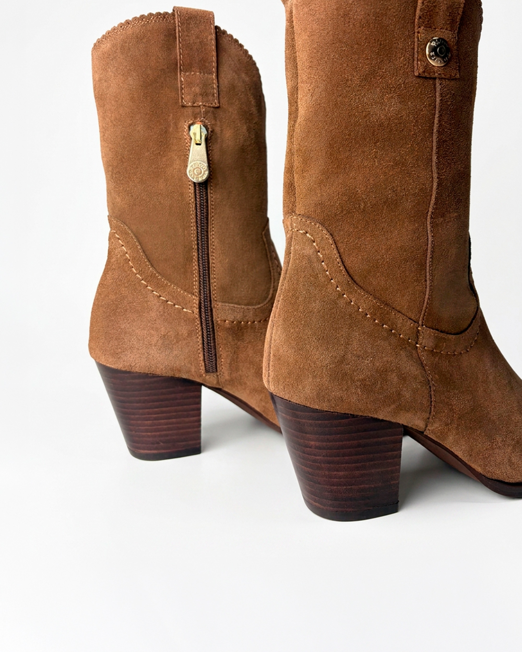 Botines cowboy de mujer con caña festoneada y pespuntes - Pedro Miralles - Marrón Marrón-2