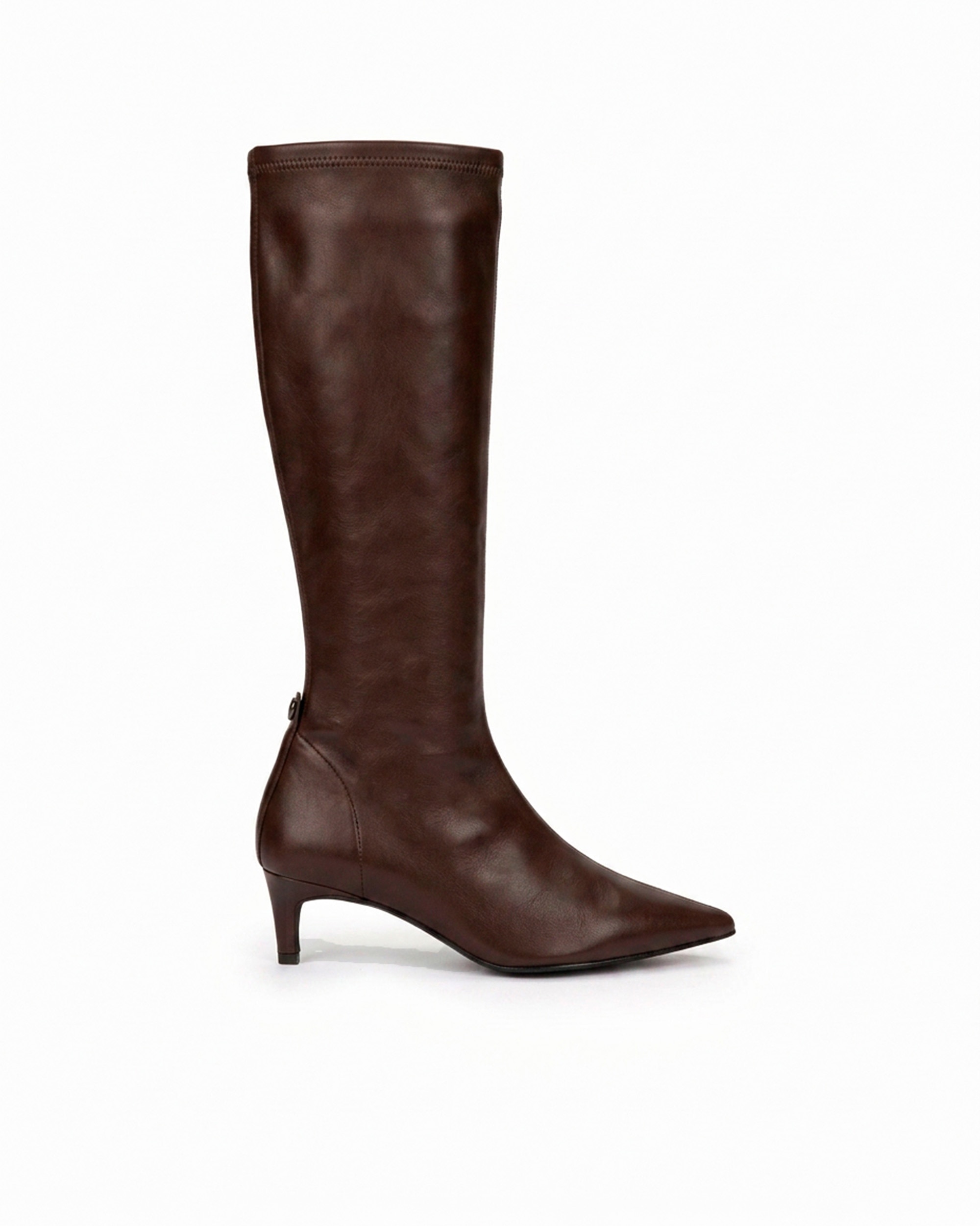Botas elásticas de mujer de punta fina y tacón kitten - Pedro Miralles - Marrón Marrón-1