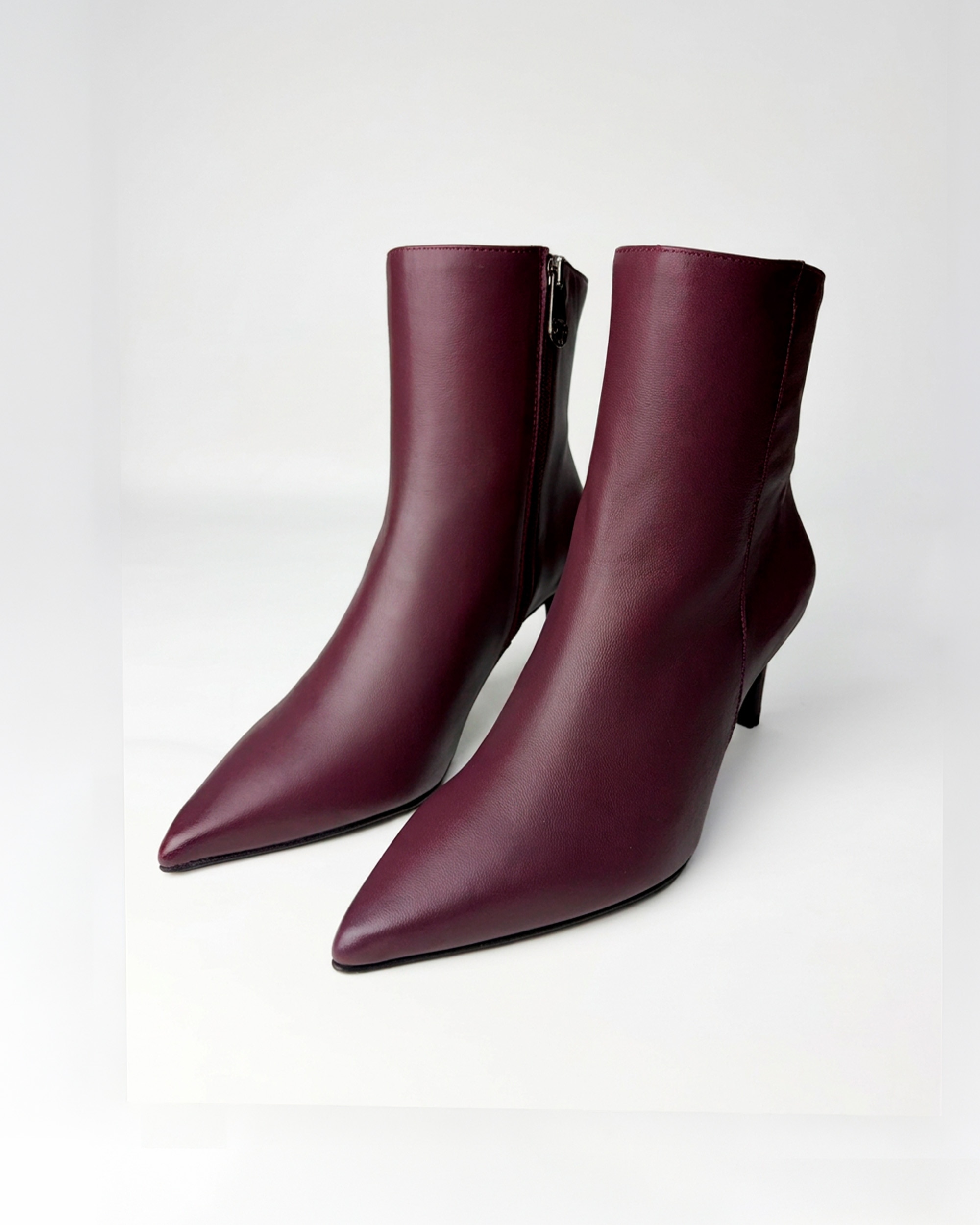 Botines básicos de mujer con cremallera y tacón fino - Pedro Miralles - Burdeos Burdeos-2