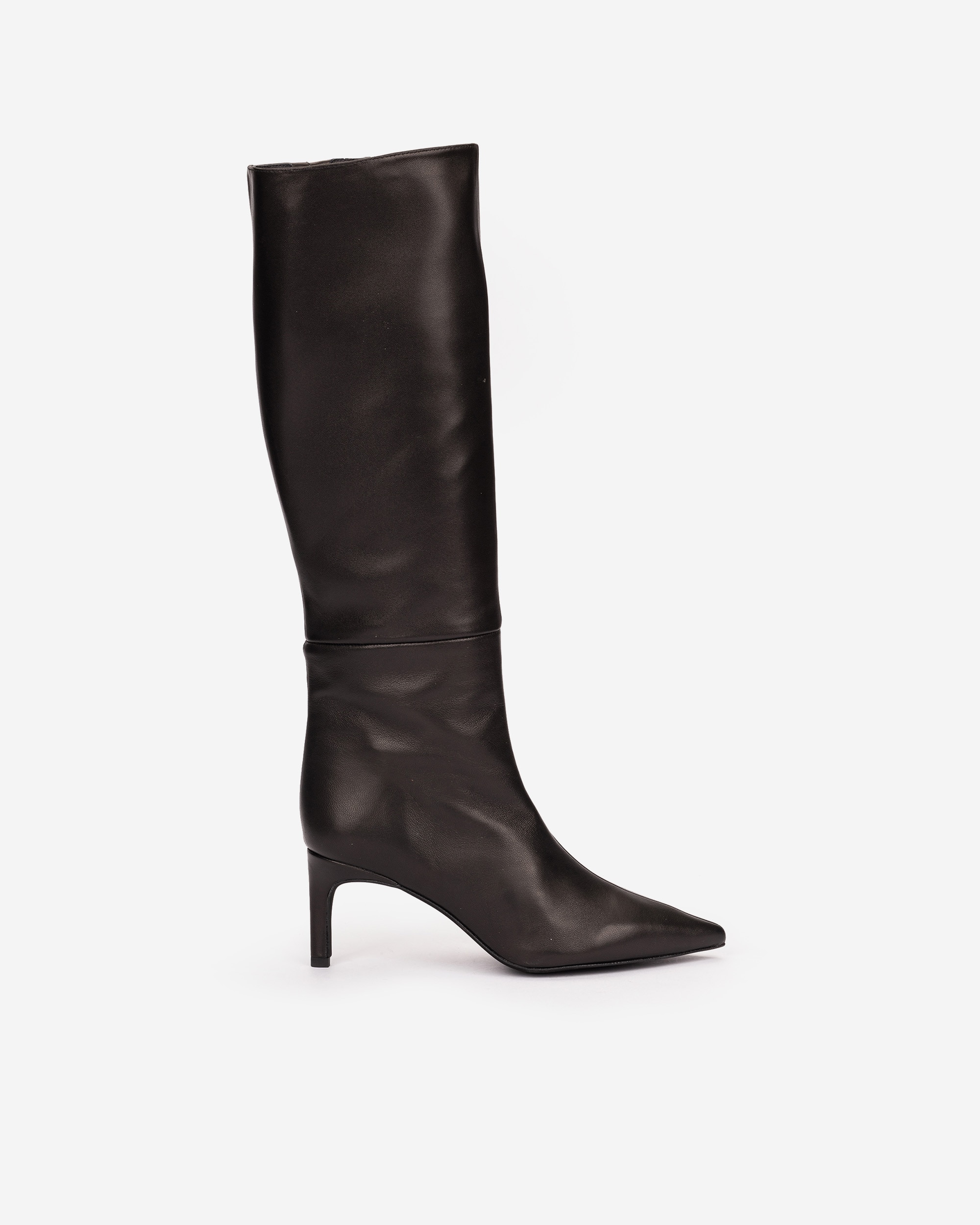 Botas básicas de mujer de caña alta con cremallera y punta fina - Pedro Miralles - Negro Negro-1