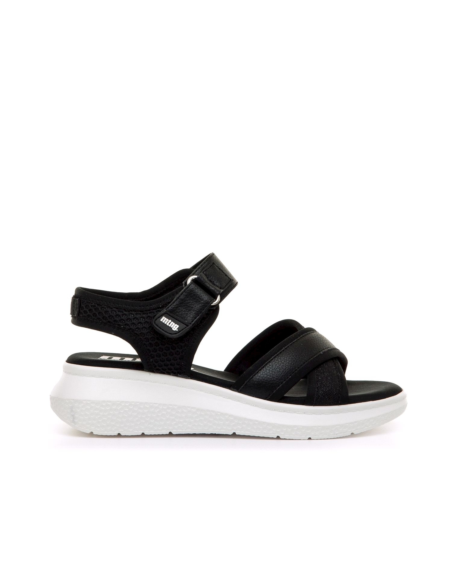 Sandalias de cuña de mujer con tiras cruzadas - Mustang - Negro Negro-1