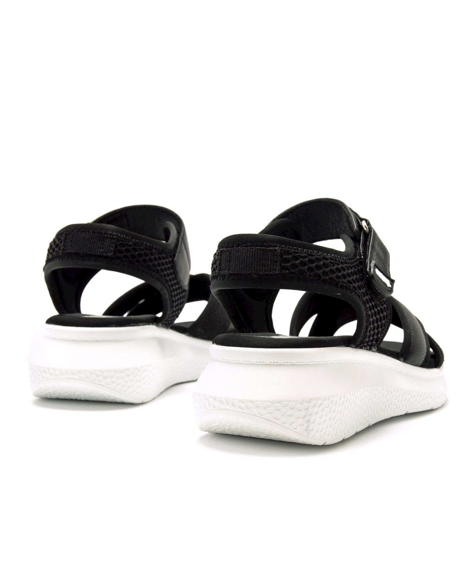 Sandalias de cuña de mujer con tiras cruzadas - Mustang - Negro Negro-2