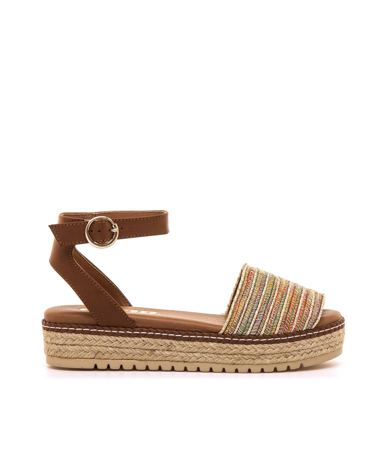 Sandalias planas de mujer con piso grueso - Mustang - Arena Natural-1