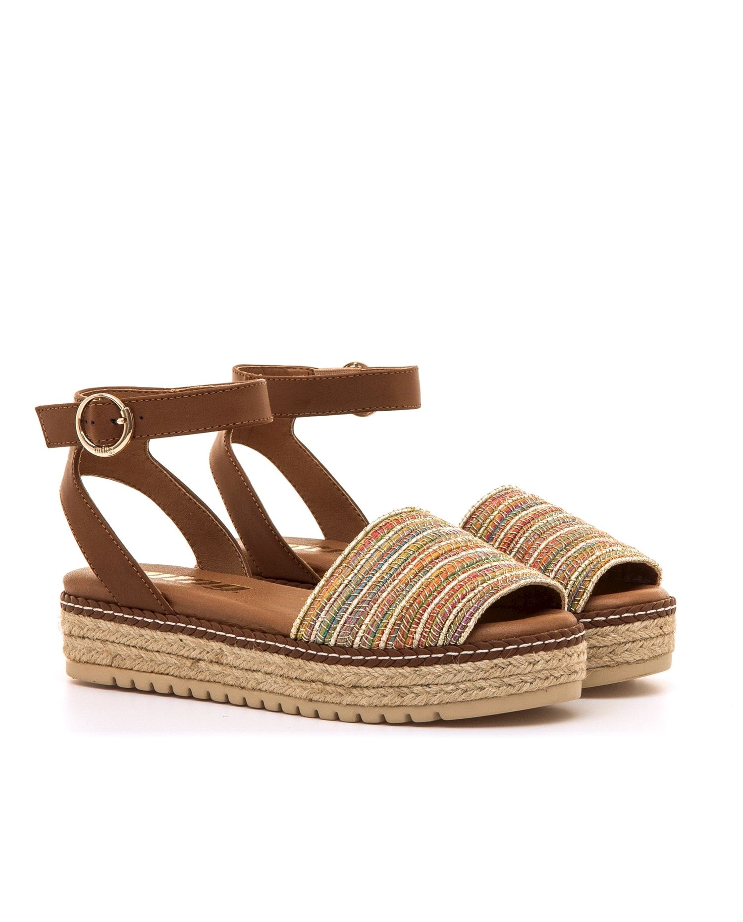 Sandalias planas de mujer con piso grueso - Mustang - Arena Natural-5