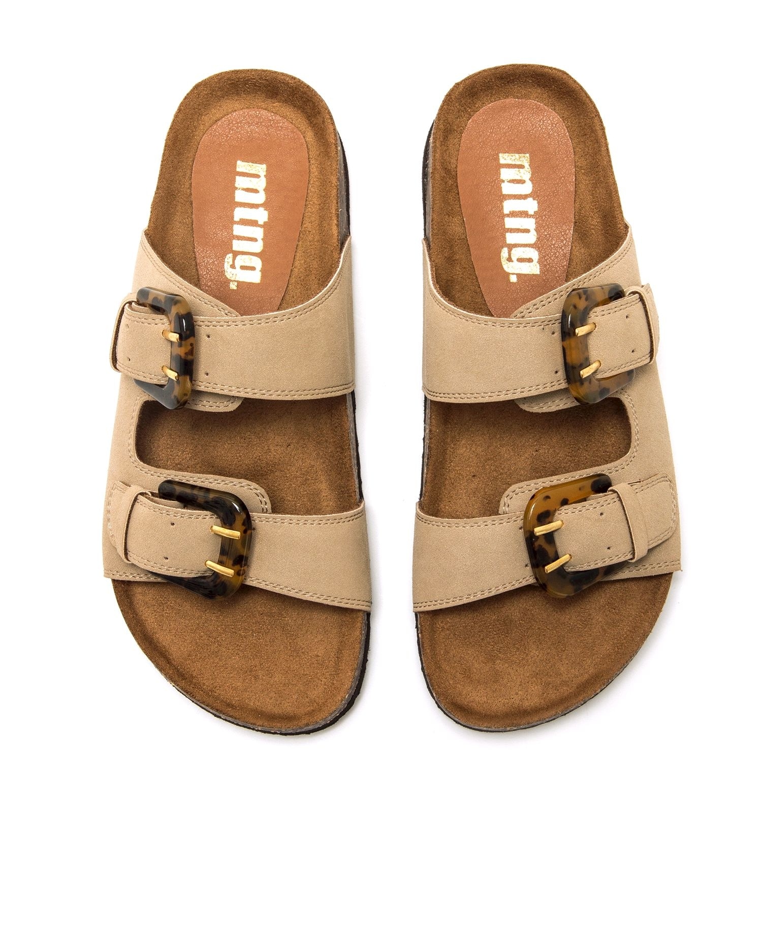 Sandalias con tiras de mujer con piso bio - Mustang - Natural Natural-4