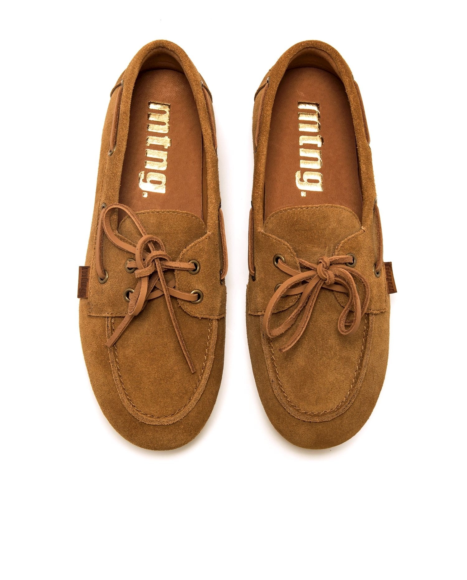 Zapatos de cordones de mujer en piel estilo náutico - Mustang - Avellana Avellana-4