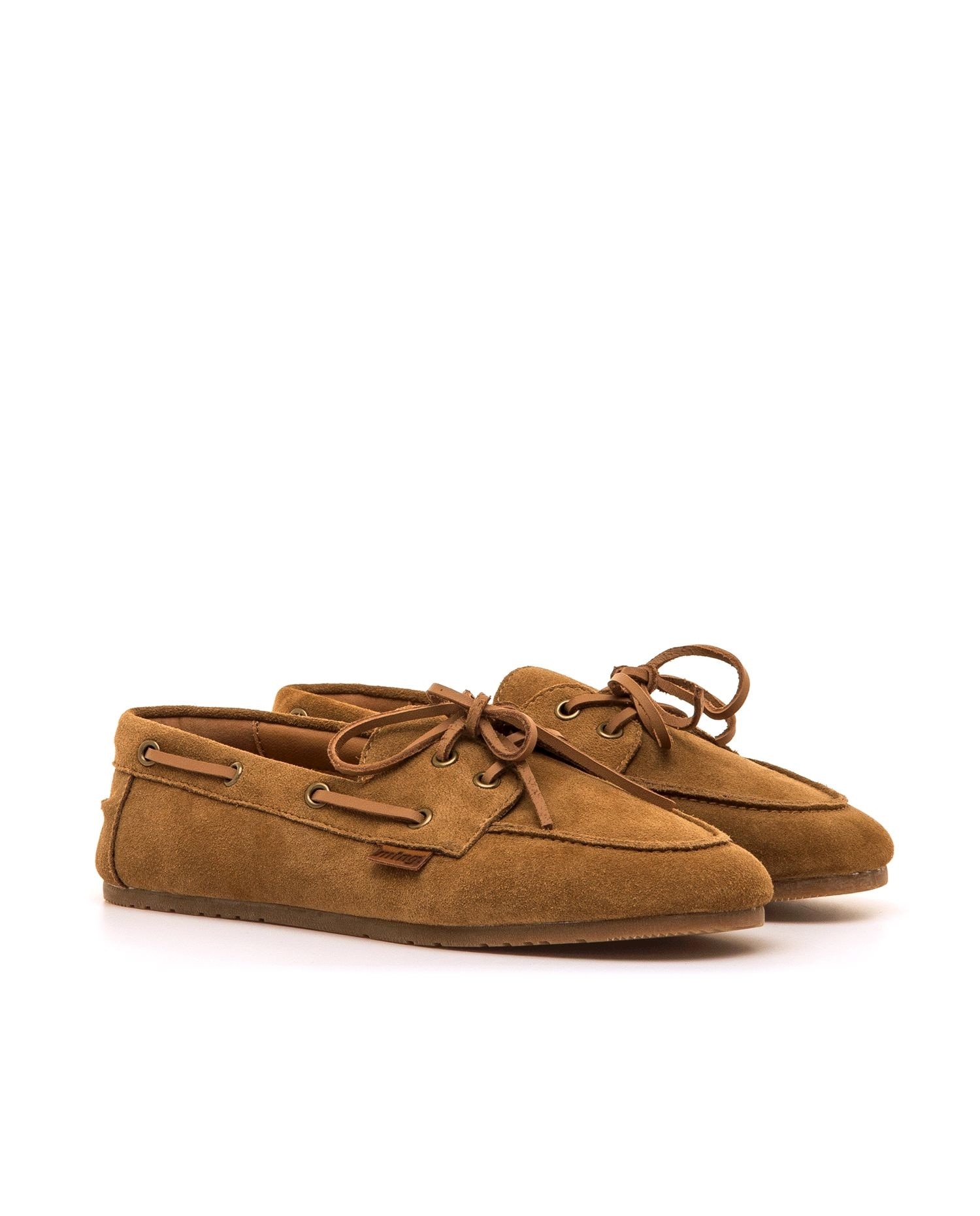 Zapatos de cordones de mujer en piel estilo náutico - Mustang - Avellana Avellana-5