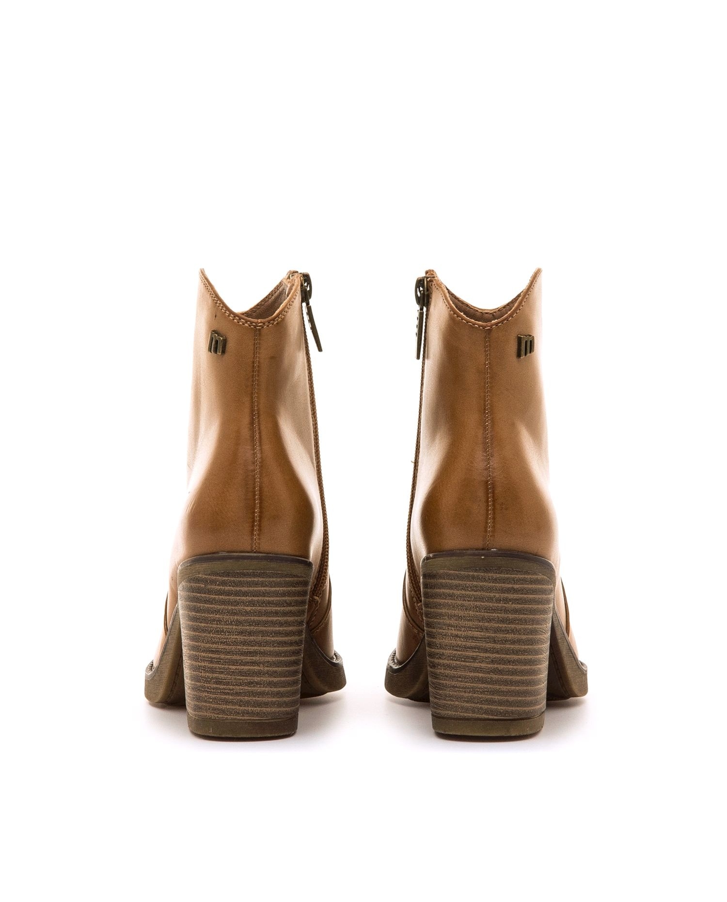 Botines de mujer de estilo cowboy y tacón medio - Mustang - Camel Camel-2