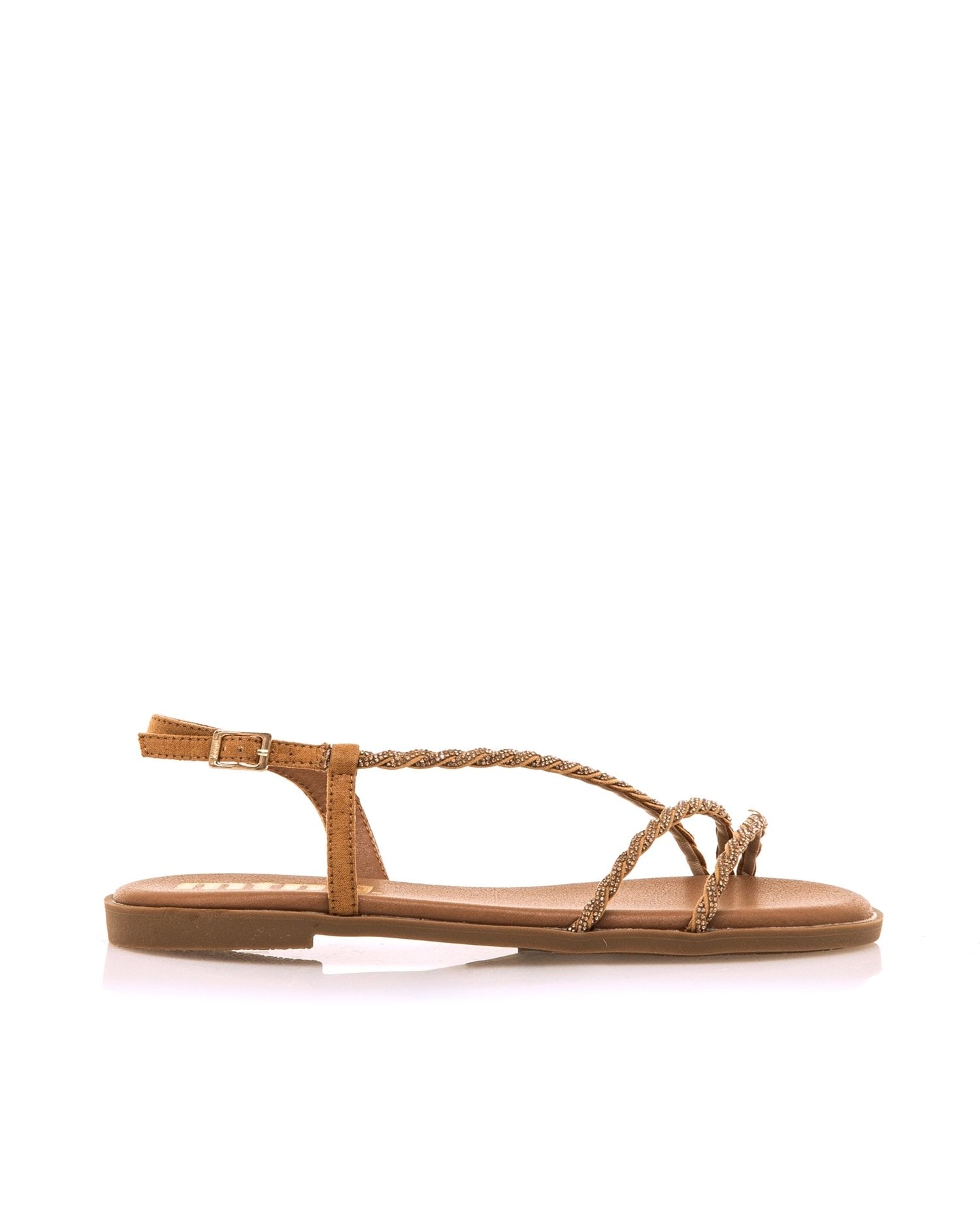 Mustang - Sandalias planas de mujer con tiras trenzadas.