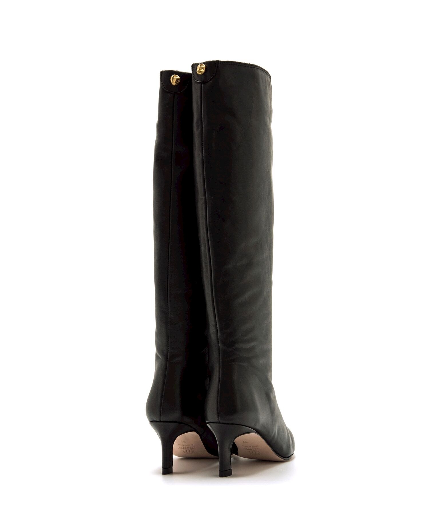 Botas altas de mujer con piel con tacón fino - Mustang - Negro Negro-3