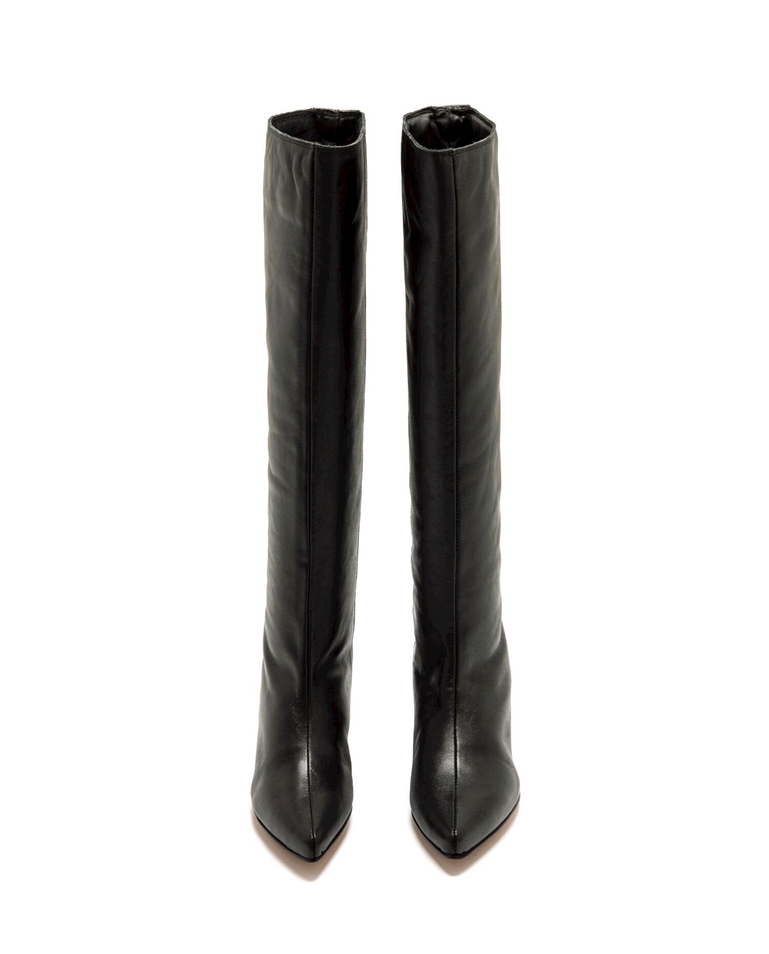 Botas altas de mujer con piel con tacón fino - Mustang - Negro Negro-4