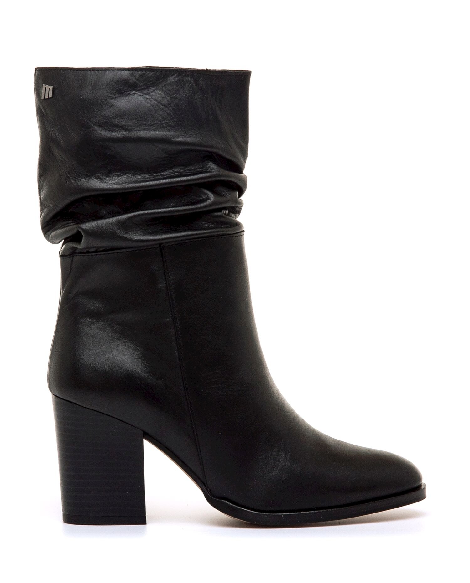 Mustang - Botas básicas de mujer en piel de serraje y caña arrugada.
