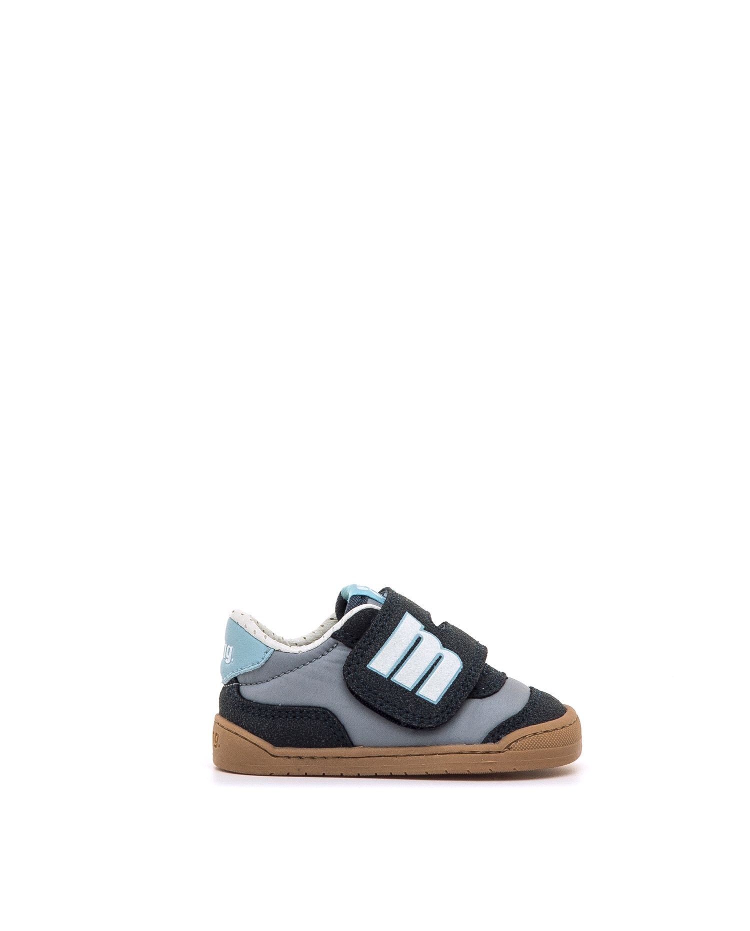 Zapatillas deportivas de bebé con piso suave y cierre adherente - Mustang - Antracita / Azul Antracita / Azul-1
