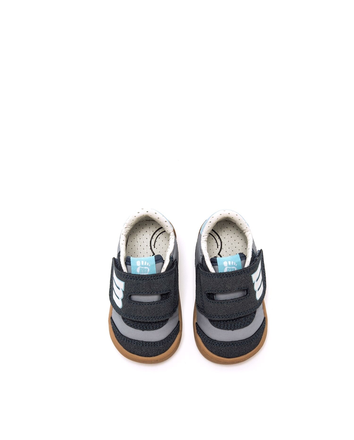 Zapatillas deportivas de bebé con piso suave y cierre adherente - Mustang - Antracita / Azul Antracita / Azul-2