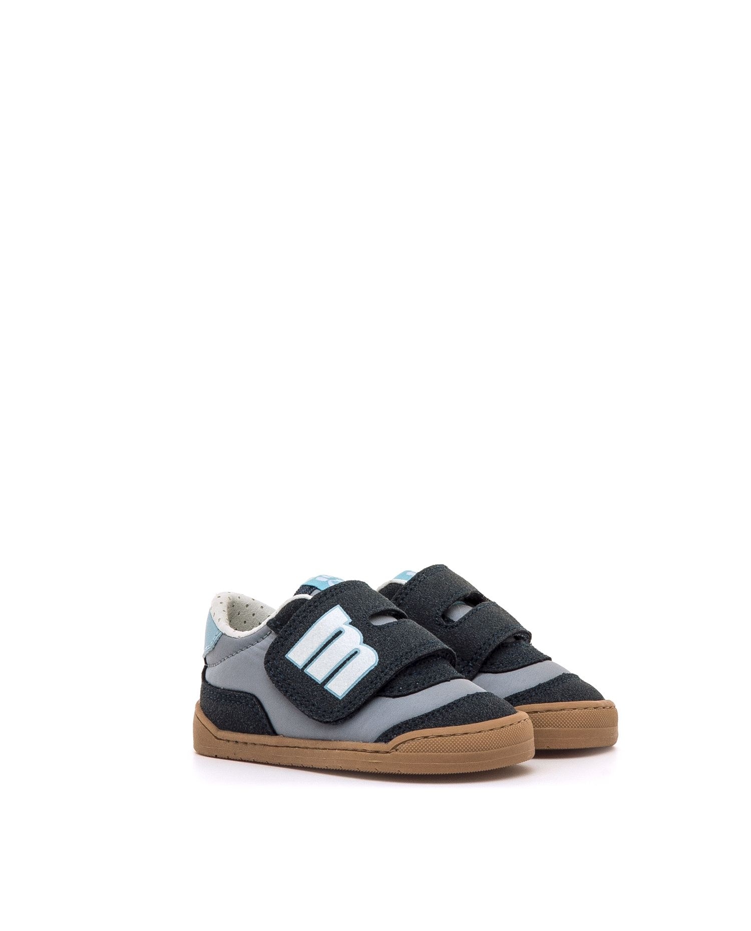Zapatillas deportivas de bebé con piso suave y cierre adherente - Mustang - Antracita / Azul Antracita / Azul-4