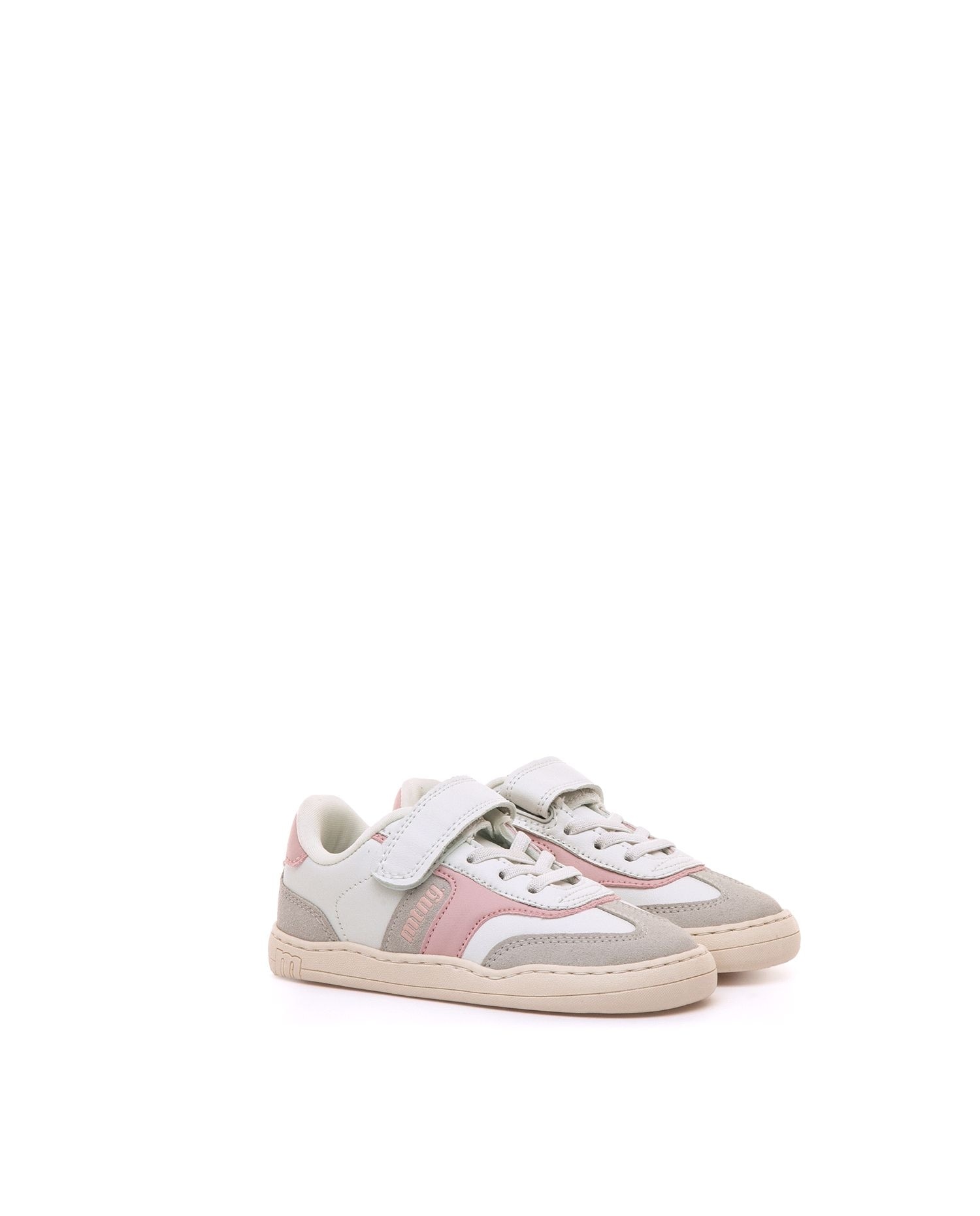 Zapatillas deportivas de niños con piso barefoot - Mustang - Blanco / Negro Rosa claro-4