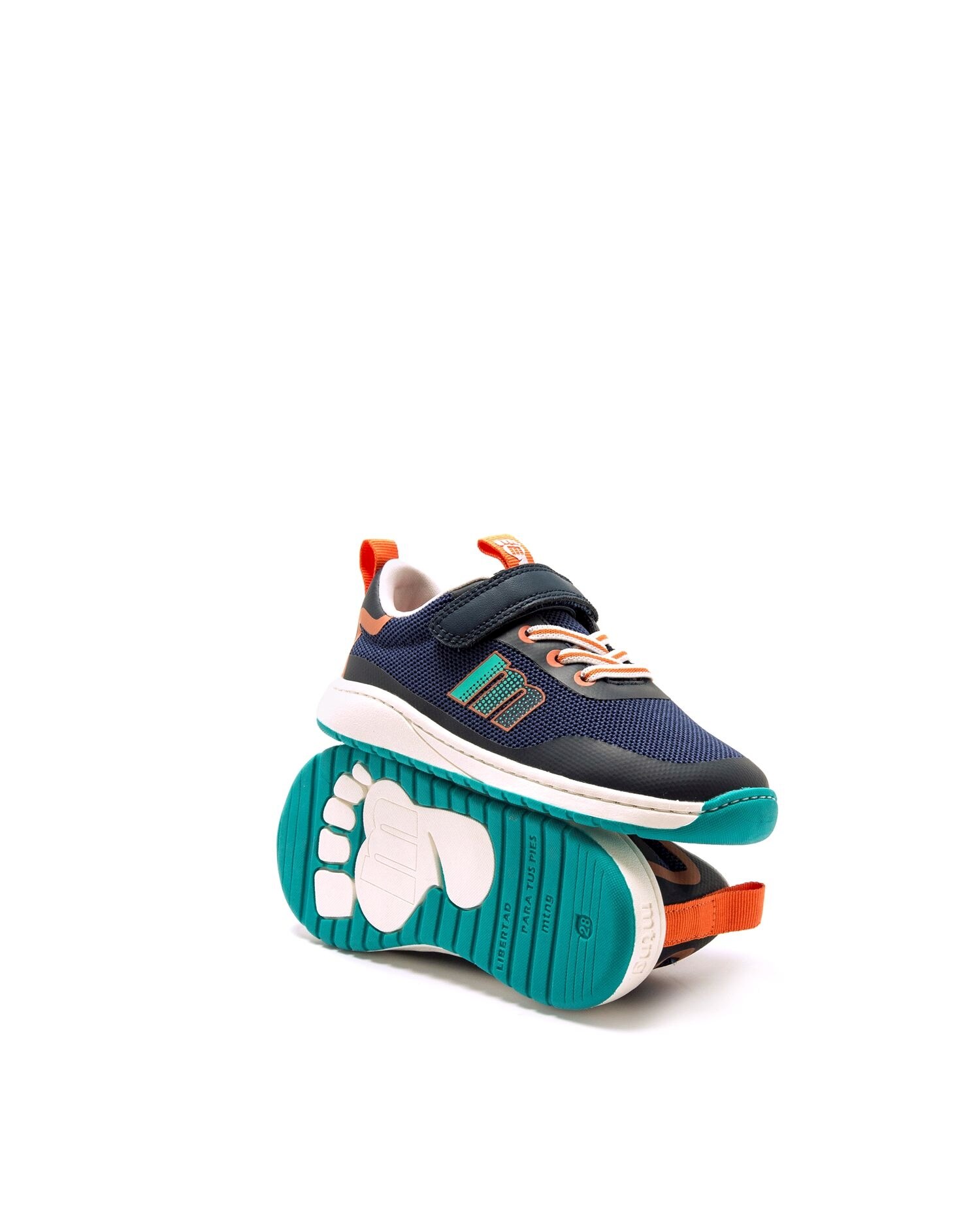 Zapatillas deportivas para niños con piso respetuoso - Azul marino / Naranja Azul marino / Naranja-6