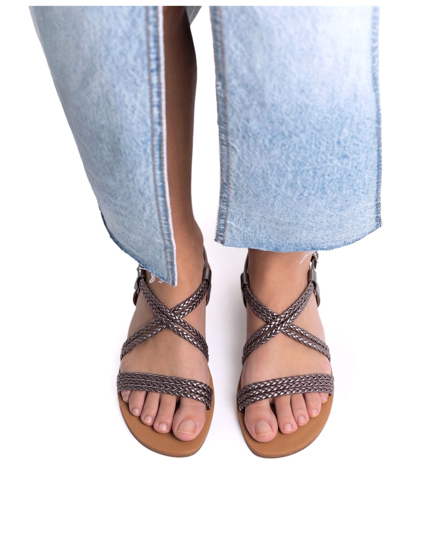 Sandalias confort de mujer con piso respetuoso - Mustang - Gris Gris-2
