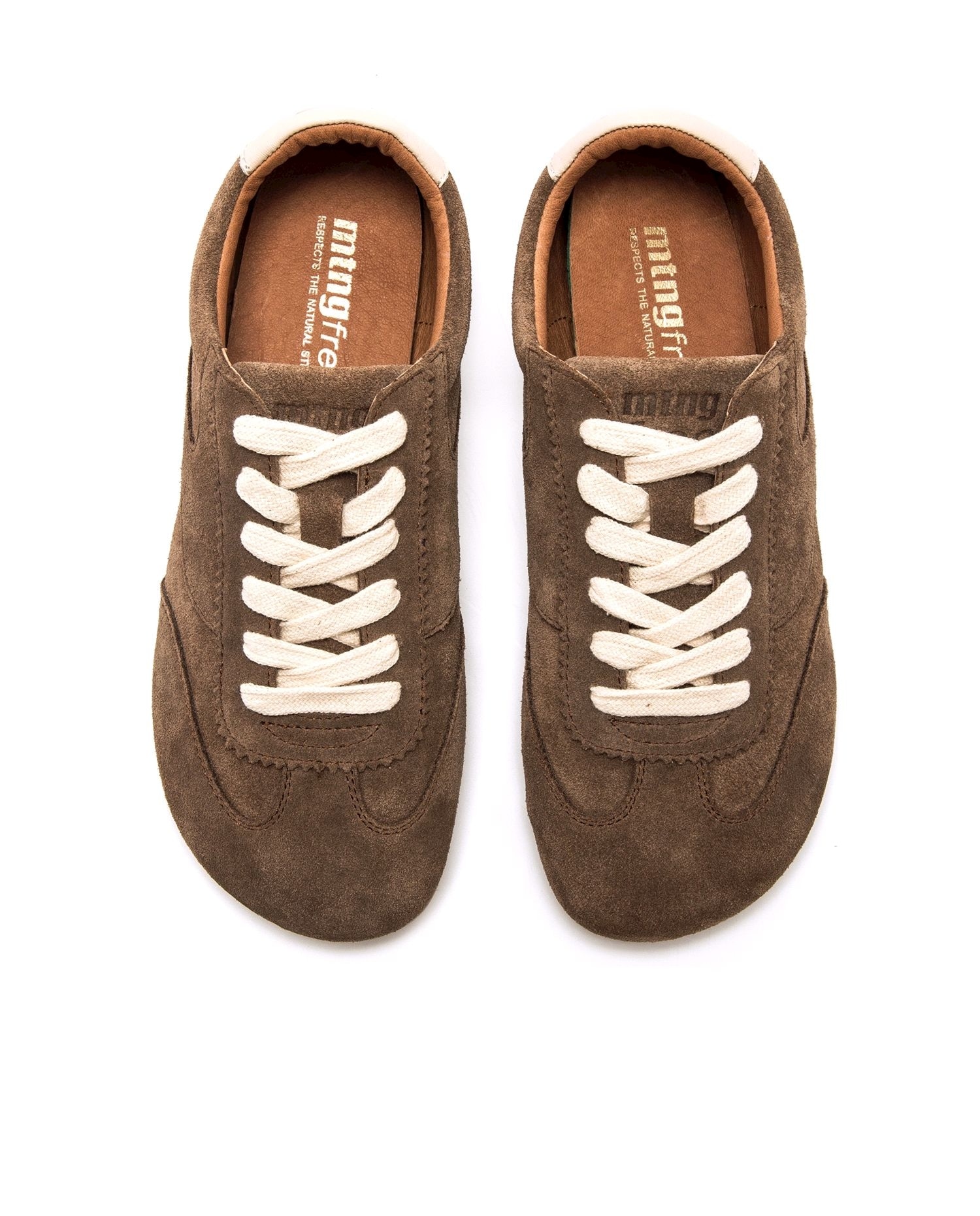 Imagen 3 de Zapatillas confort de mujer en piel de serraje con piso barefoot - Mustang - Marrón Marrón