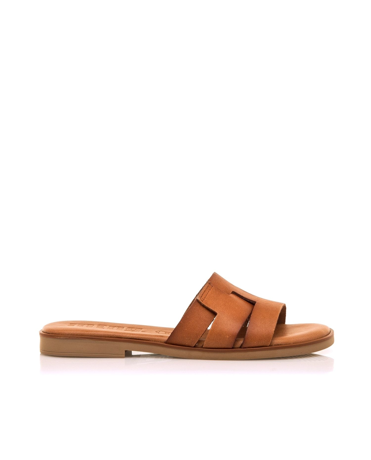 Sandalias planas de mujer en piel - Mustang - Marrón Marrón-1