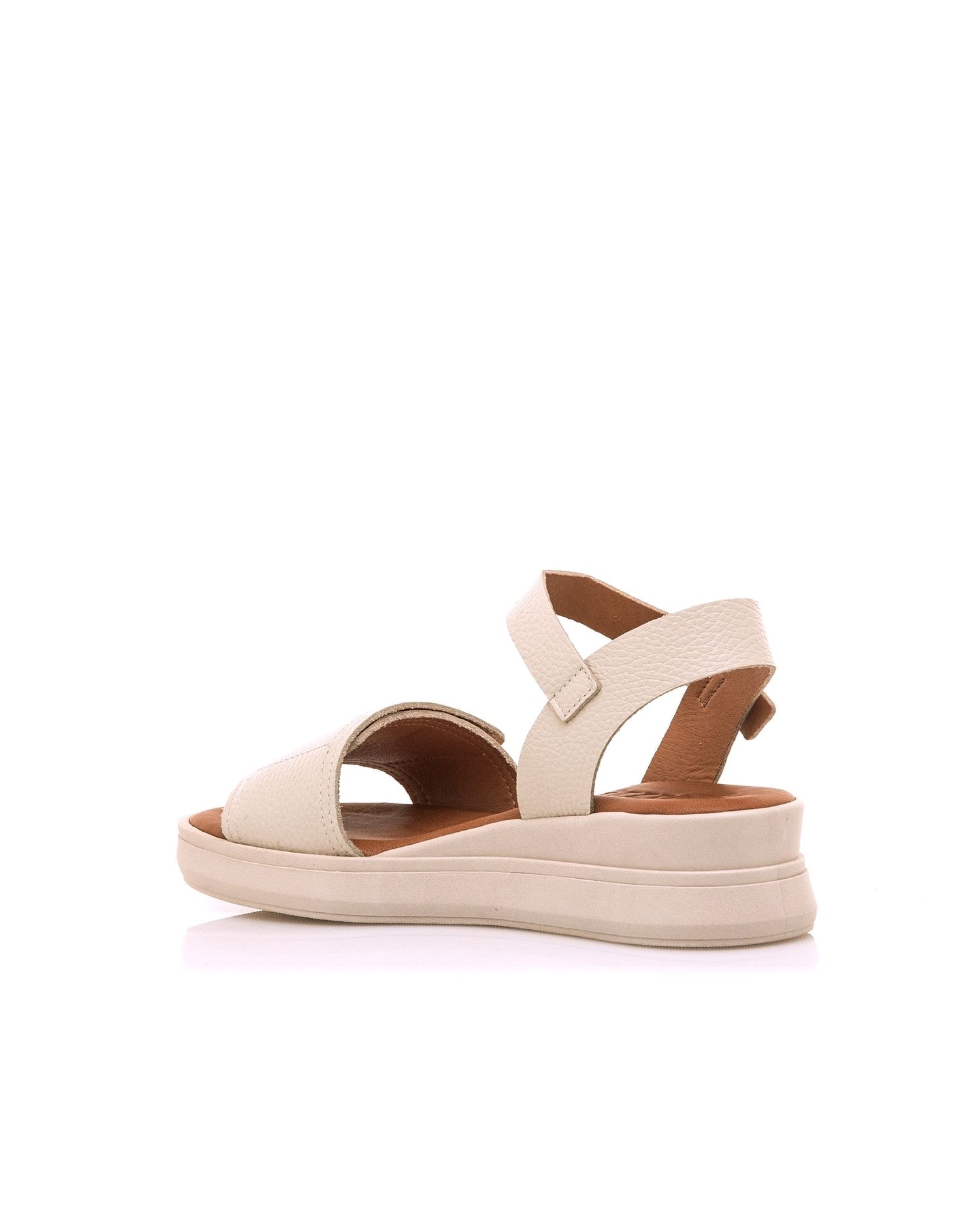 Sandalias de cuña de mujer en piel con ajuste - Mustang - Natural Natural-4