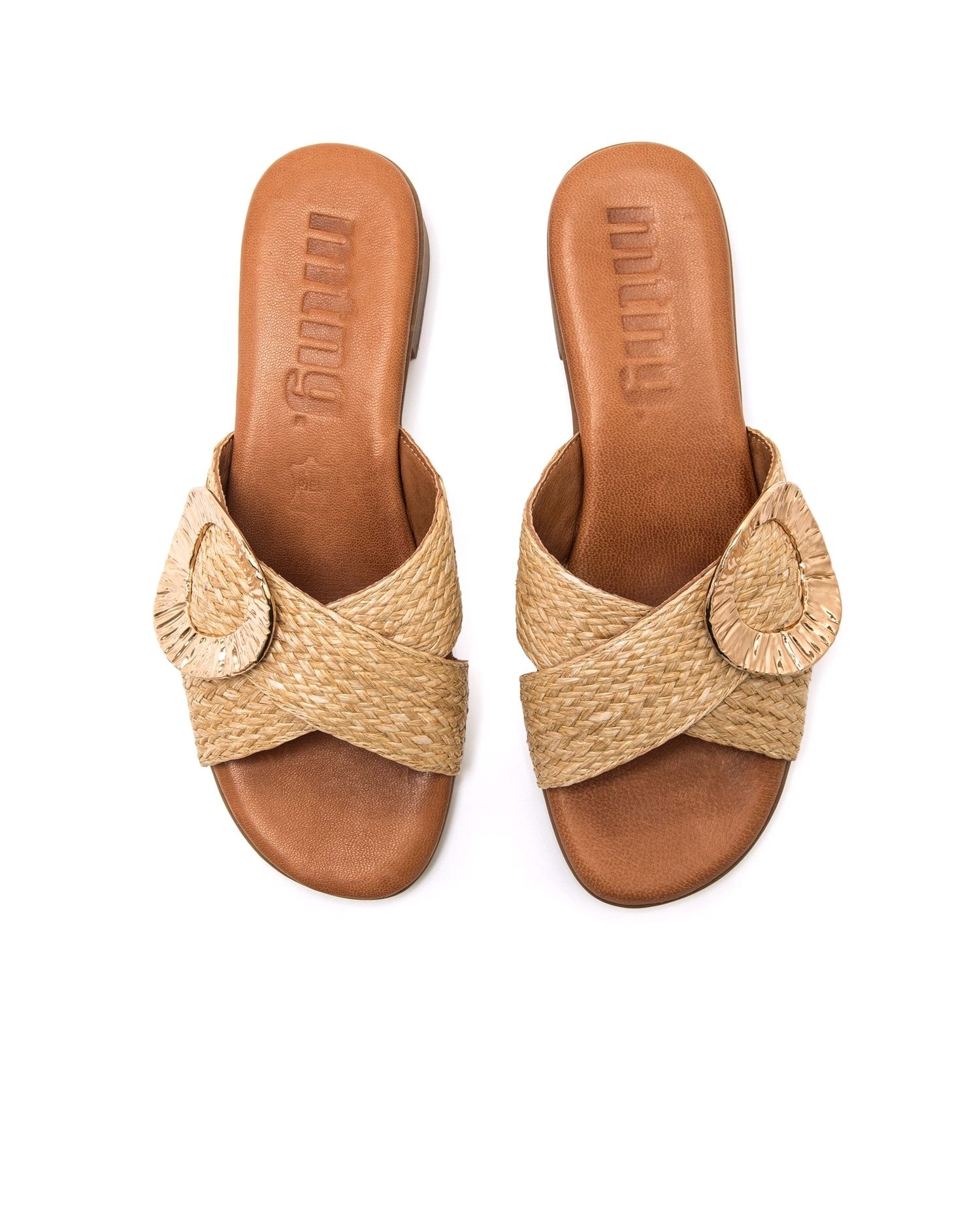 Sandalias de planas de mujer con pala cruzada - Mustang - Natural Natural-3