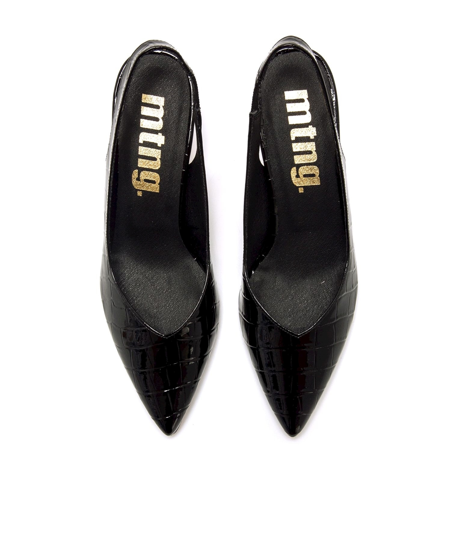 Zapatos de tacón destalonados para mujer - Mustang - Negro brillante Negro brillante-4