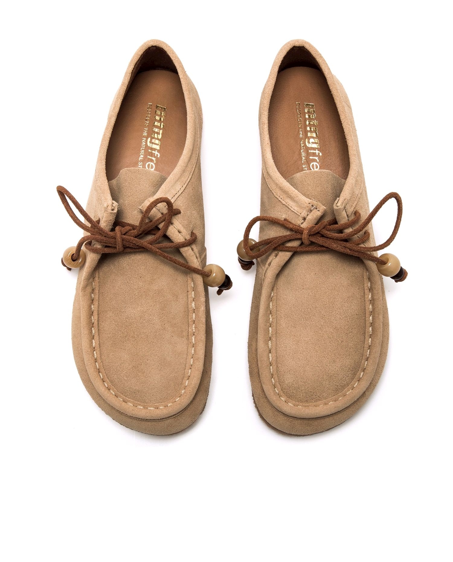 Zapatos planos de mujer en piel con piso respetuoso - Mustang - Natural Natural-3