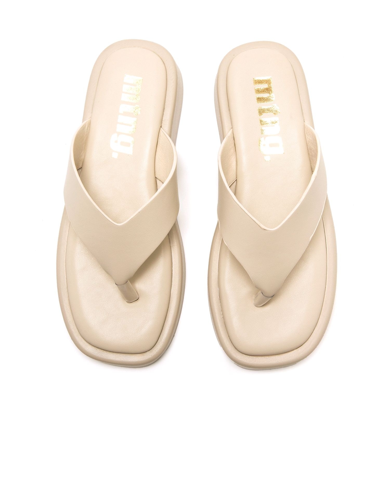 Sandalias planas estilo chancla con el dedo - Mustang - Natural Natural-3