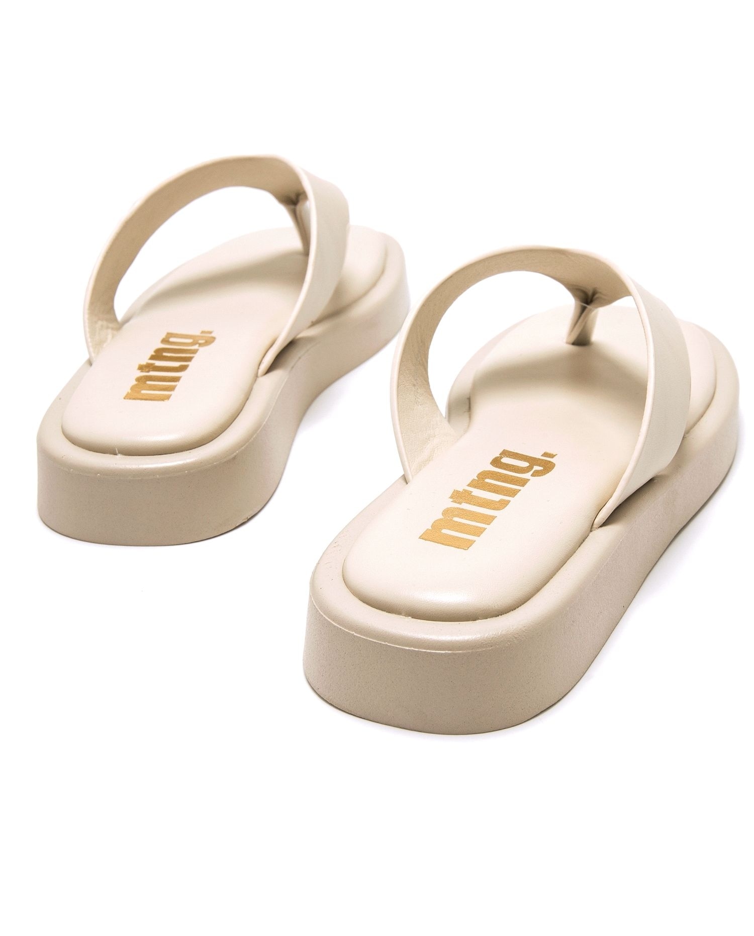 Sandalias planas estilo chancla con el dedo - Mustang - Natural Natural-2