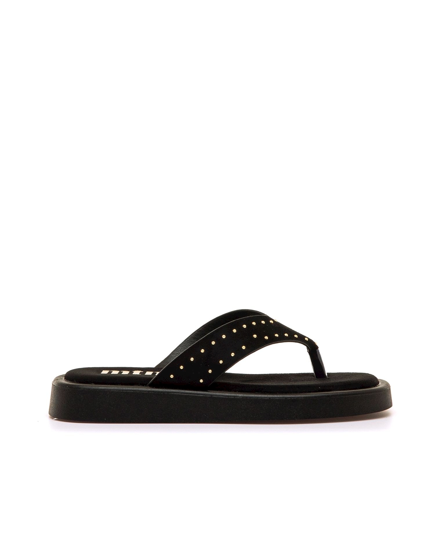 Sandalias planas estilo chancla con el dedo - Mustang - Negro Negro-1