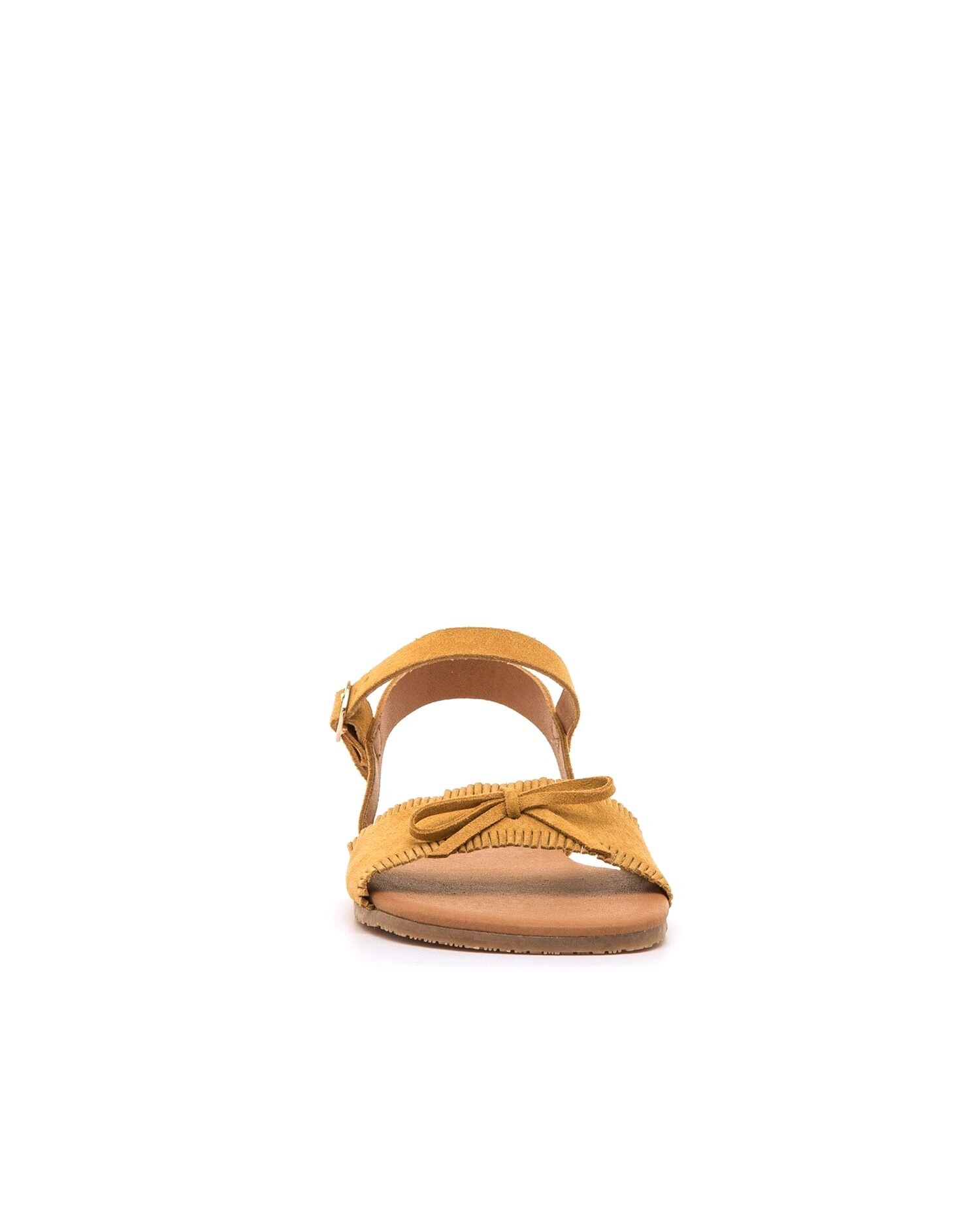 Sandalias planas para mujer en piel con piso respetuoso - Mustang - Amarillo Amarillo-2