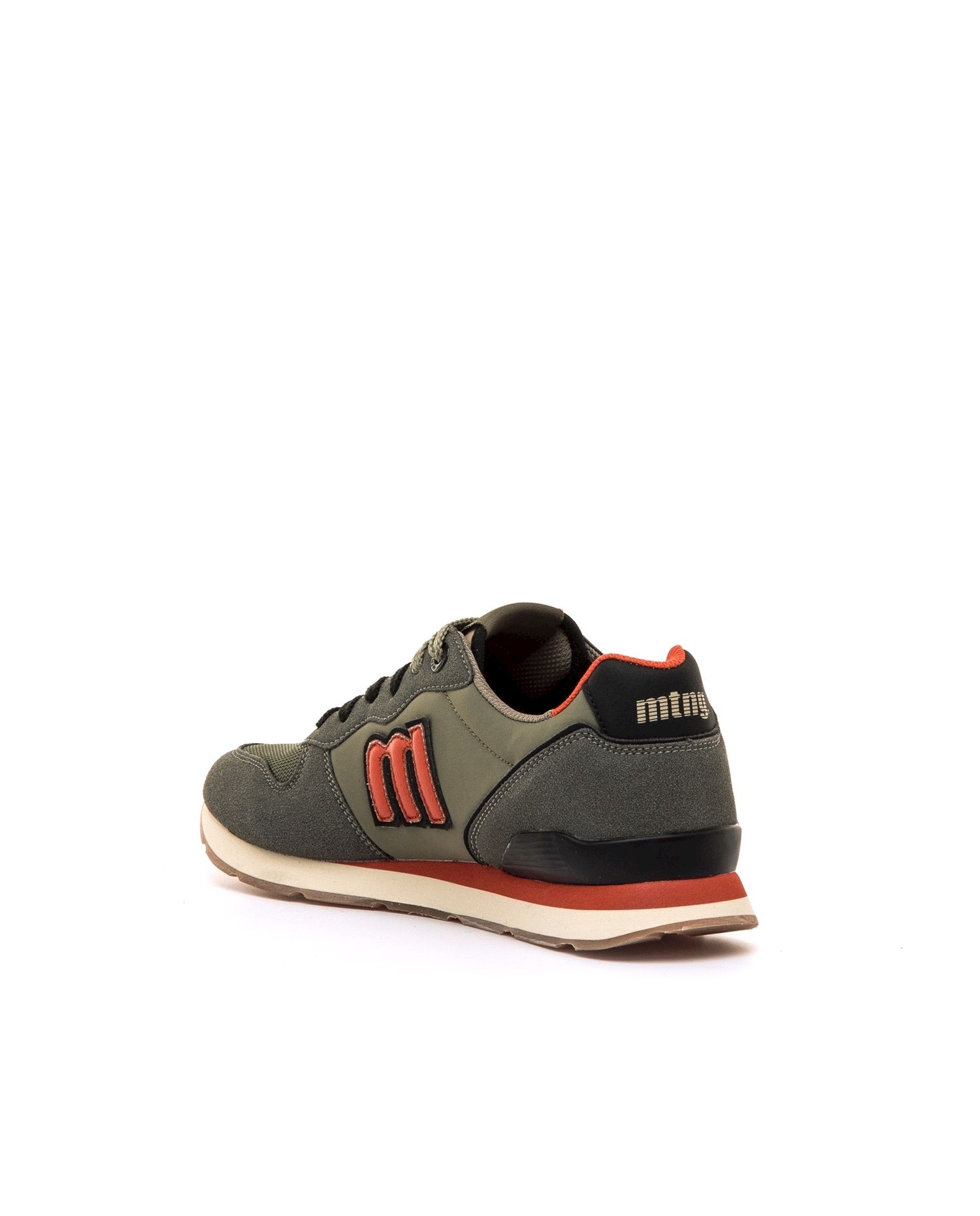 Zapatillas deportivas de hombre tipo running bajas con logotipo - Mustang - Blanco / Naranja Rojo / Verde-4