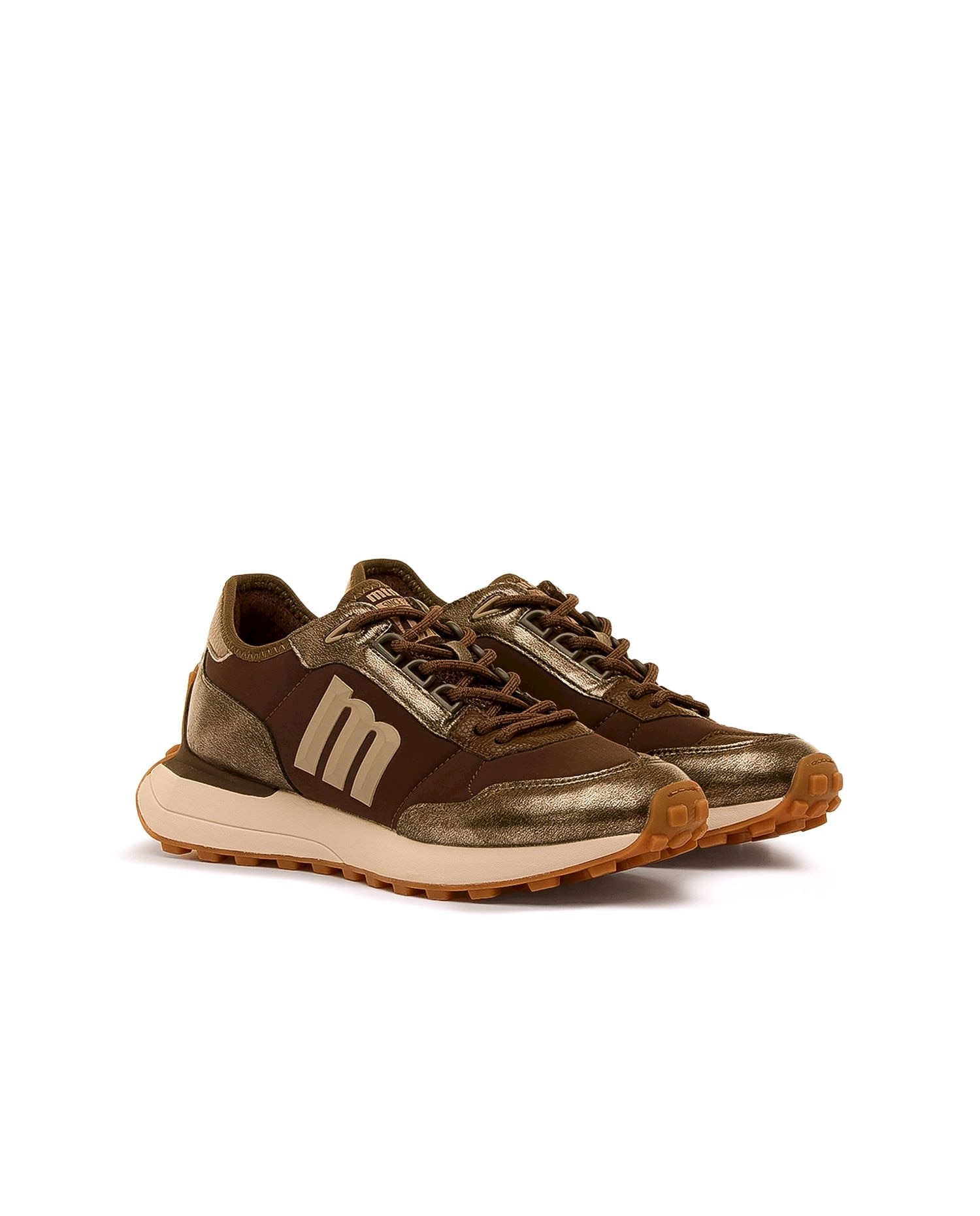 Zapatillas deportivas para mujer con piso grueso - Mustang - Marrón Marrón-5