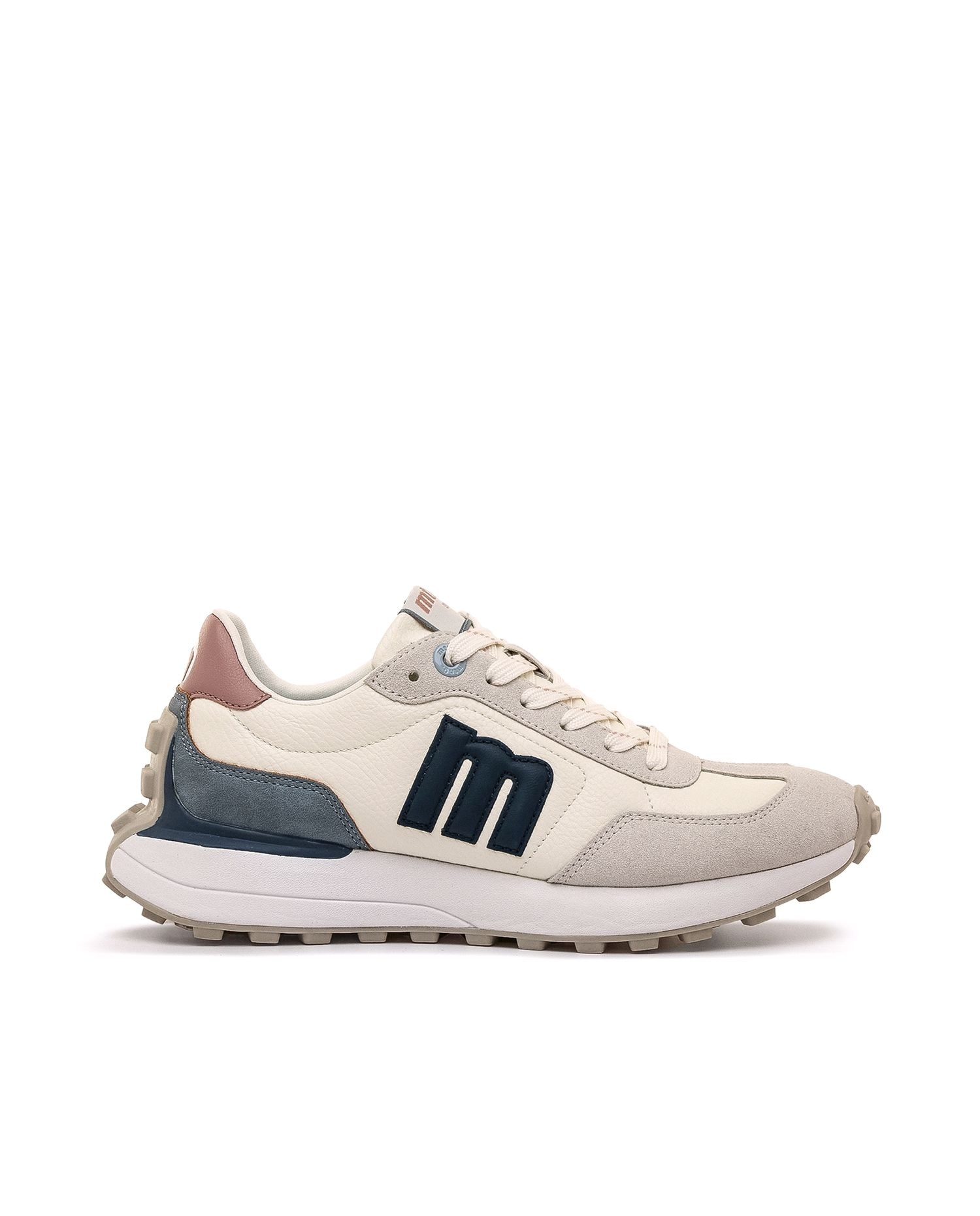 Zapatillas deportivas de mujer con suela dentada - Mustang - Blanca Blanca-1