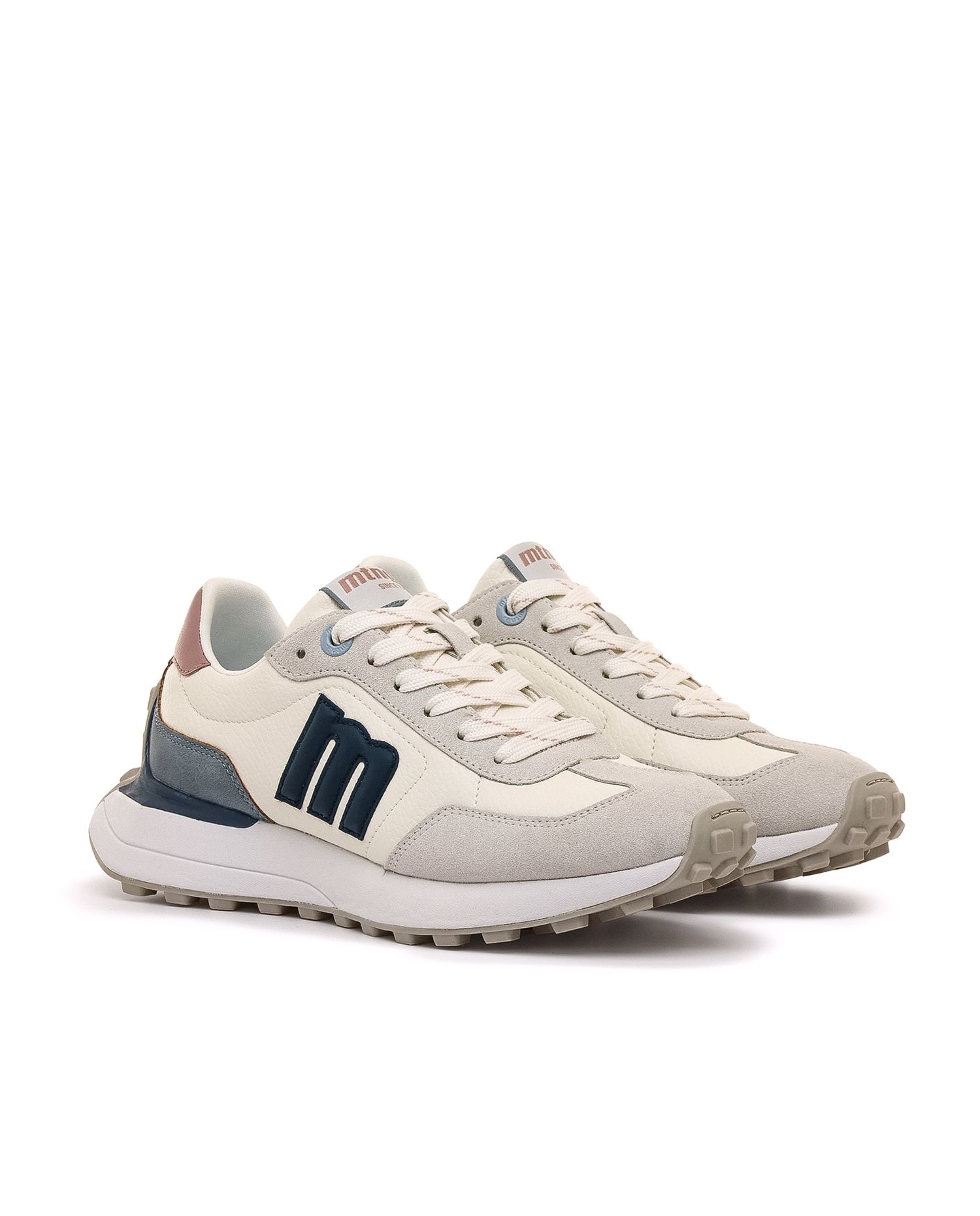 Zapatillas deportivas de mujer con suela dentada - Mustang - Blanca Blanca-5