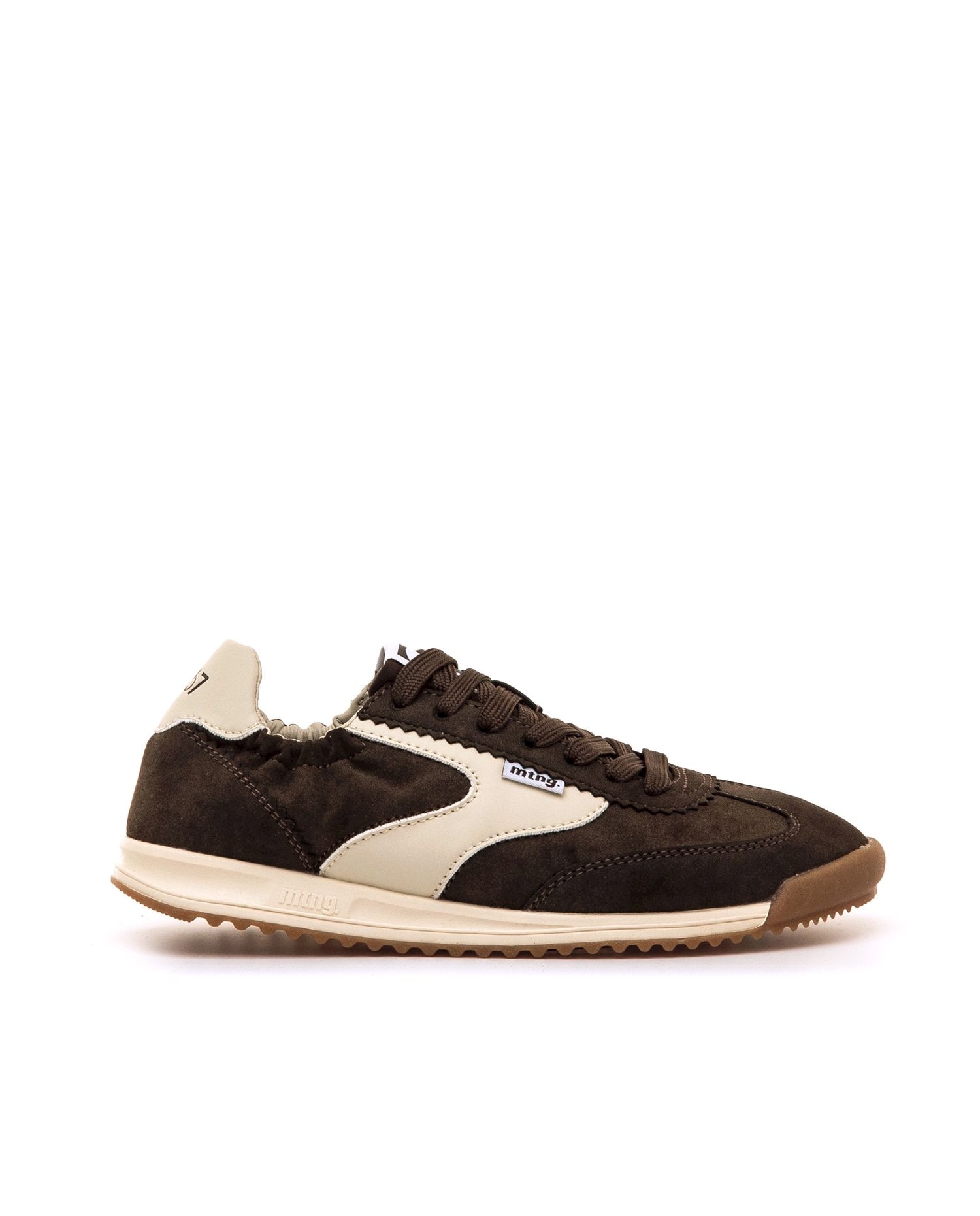 Zapatillas deportivas de mujer con detalle elástico al tobillo - Mustang - Blanco/Marrón Blanco/Marrón-1