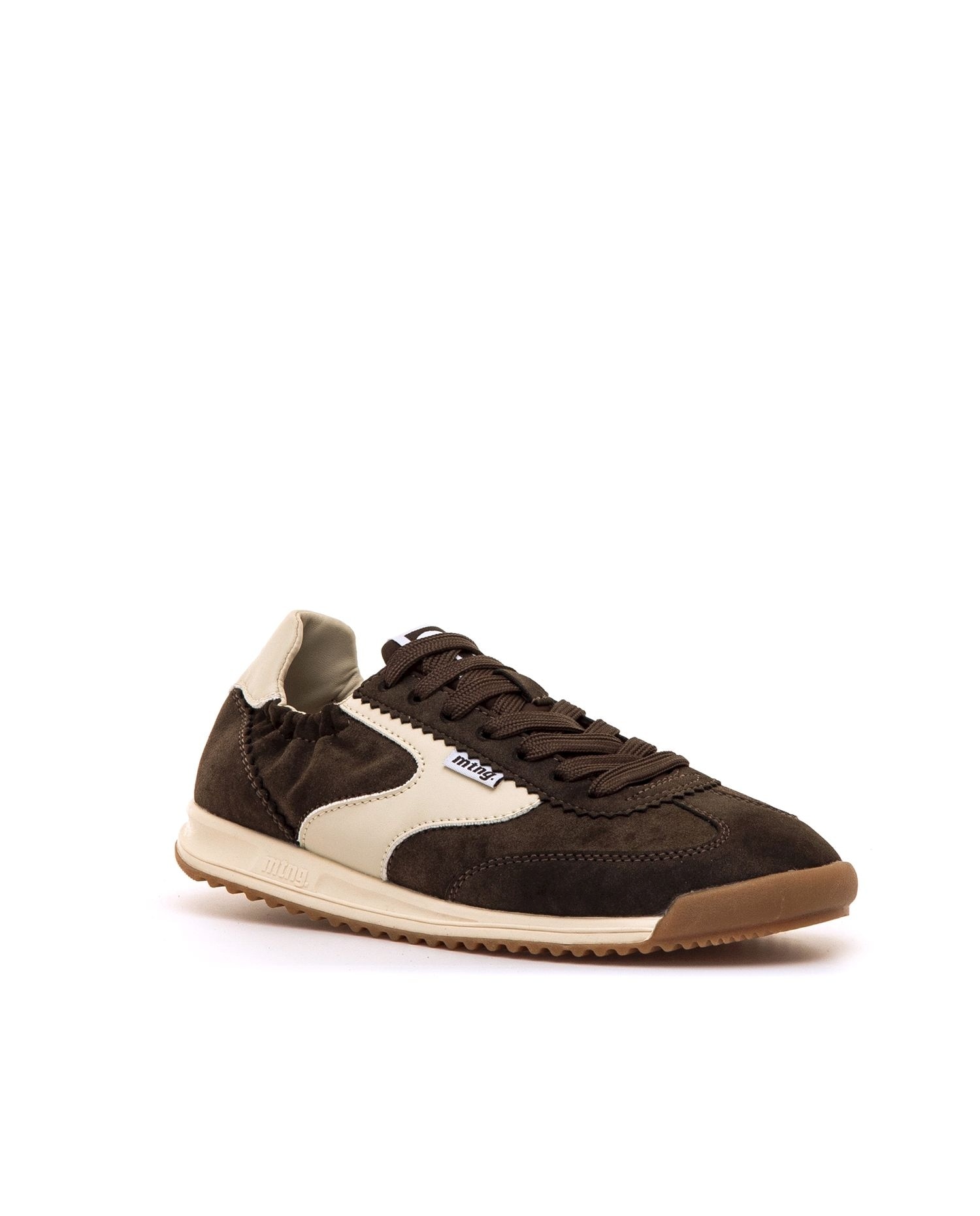 Zapatillas deportivas de mujer con detalle elástico al tobillo - Mustang - Blanco/Marrón Blanco/Marrón-2