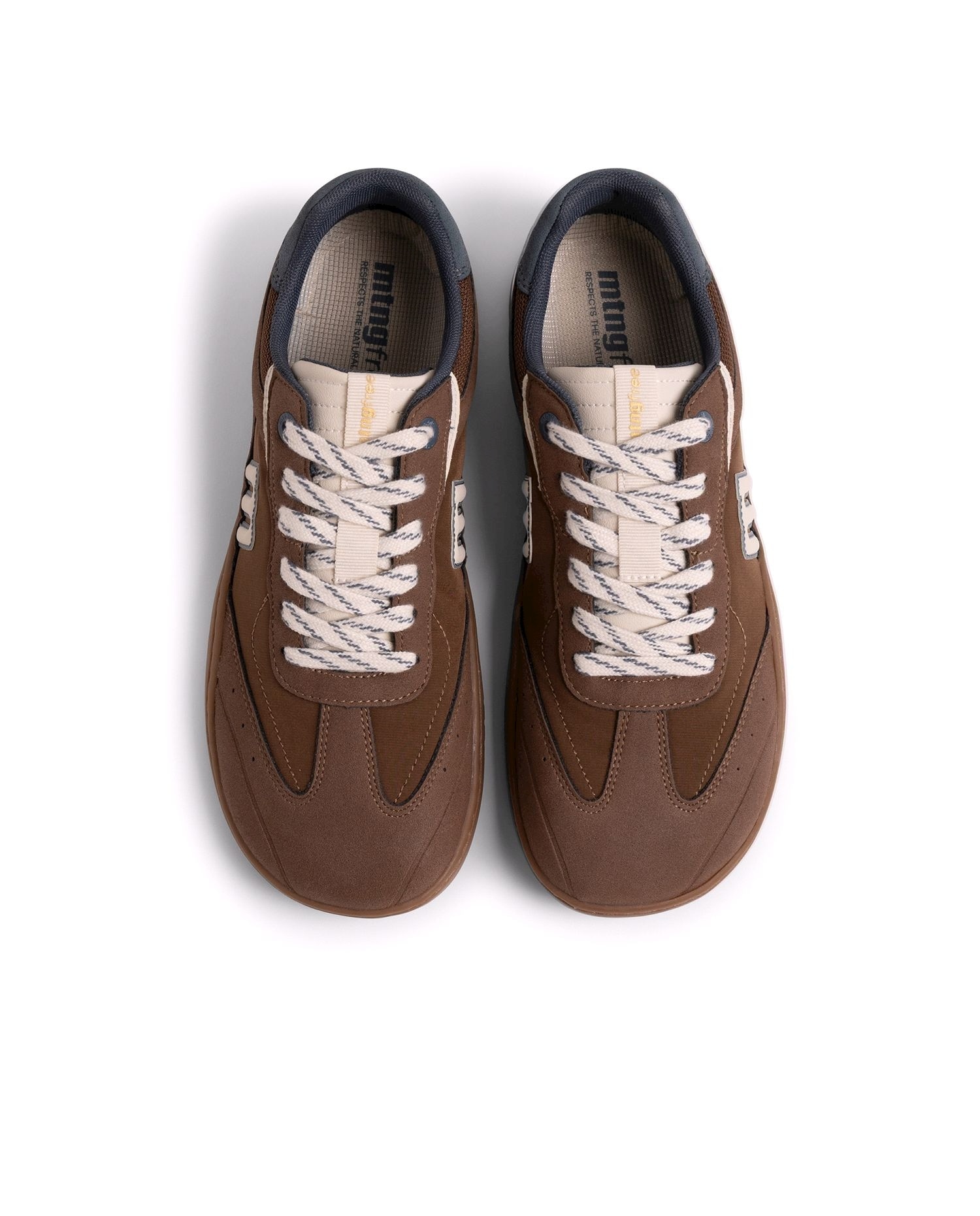 Zapatillas barefoot de hombre con cordones - Mustang - Marrón Marrón-3