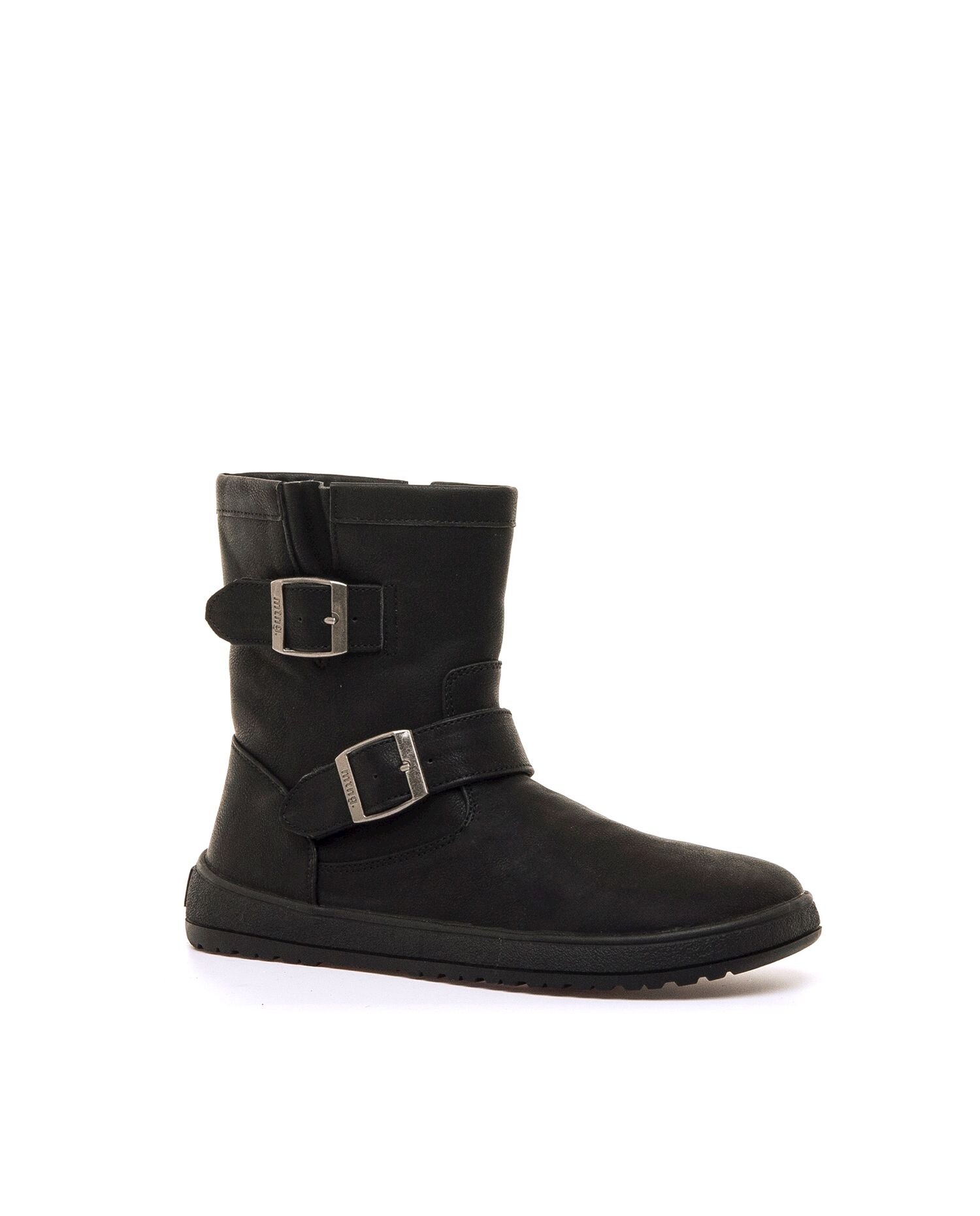 Botines de mujer con piso respetuoso y hebilla gruesa - Mustang - Negro Negro-2