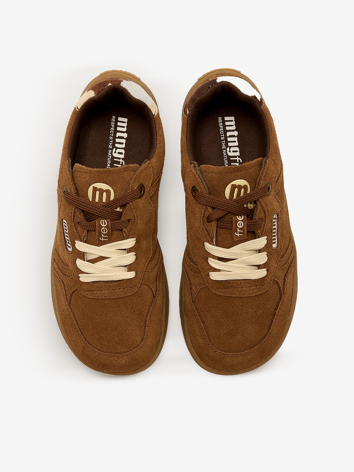 Zapatillas depotivas de mujer en piel con piso respetuoso - Mustang - Avellana Avellana-2