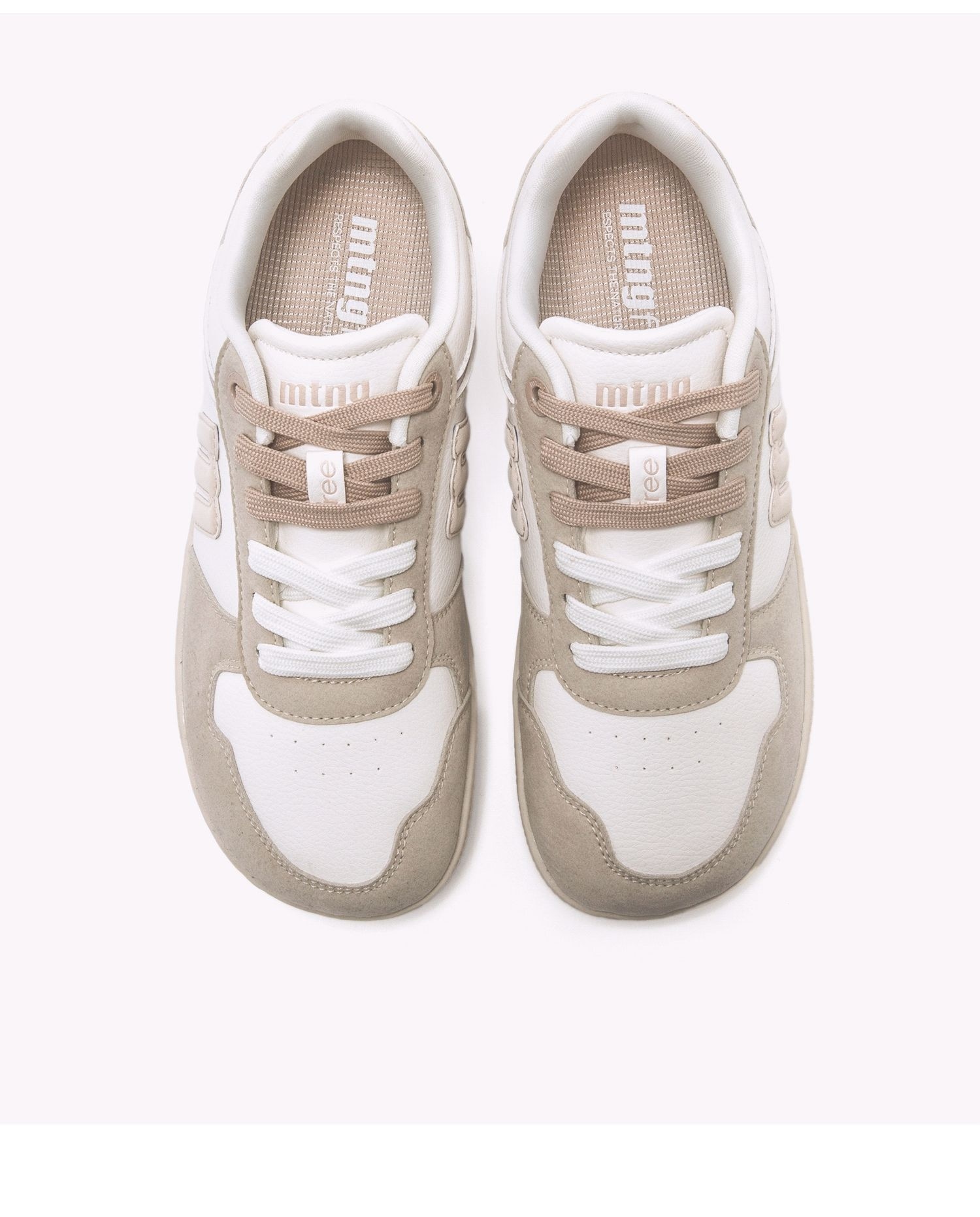 Zapatillas deportivas de mujer con piso respetuoso - Mustang - Blanco / Berenjena Blanco / Berenjena-3