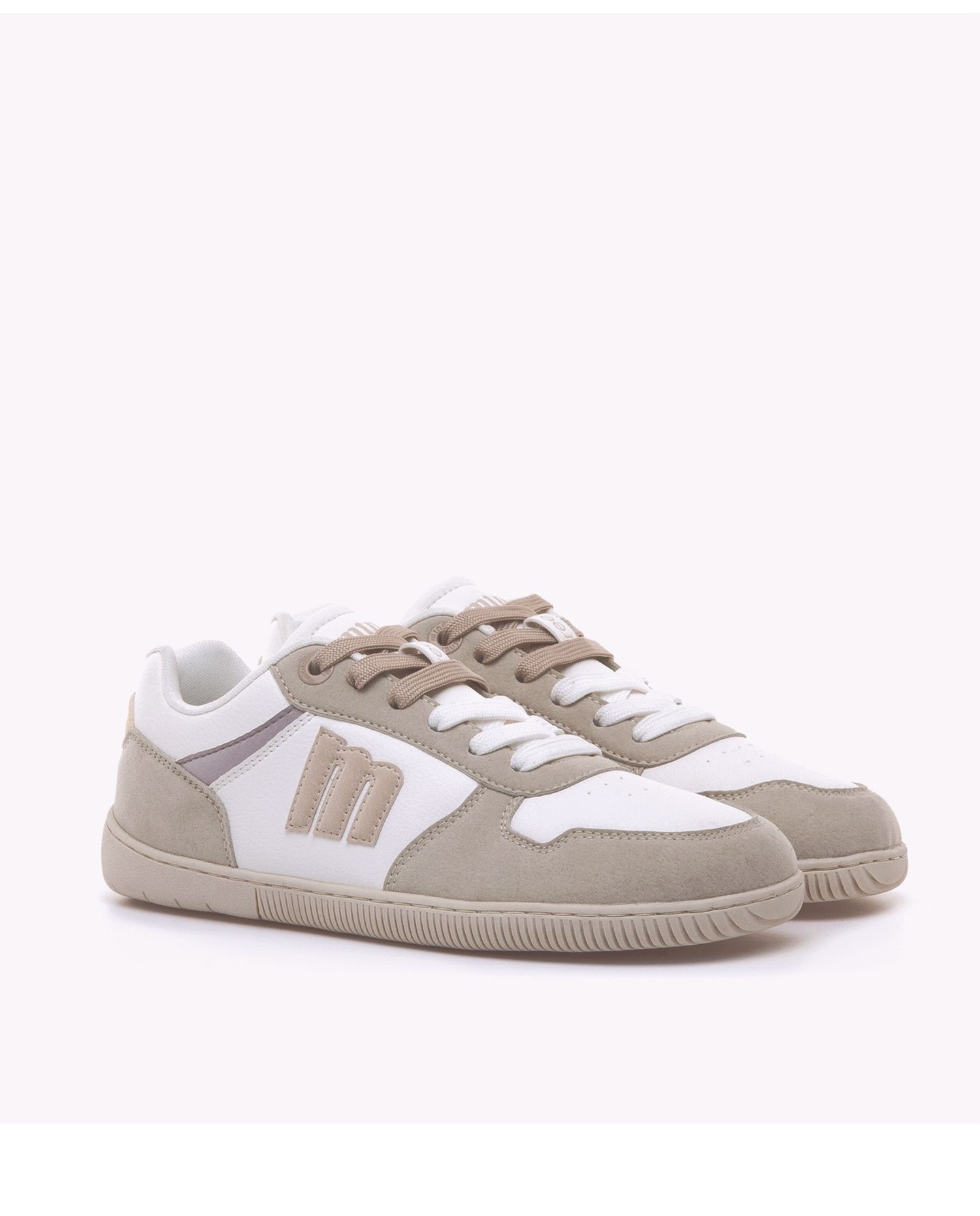 Zapatillas deportivas de mujer con piso respetuoso - Mustang - Blanco / Berenjena Blanco / Berenjena-4